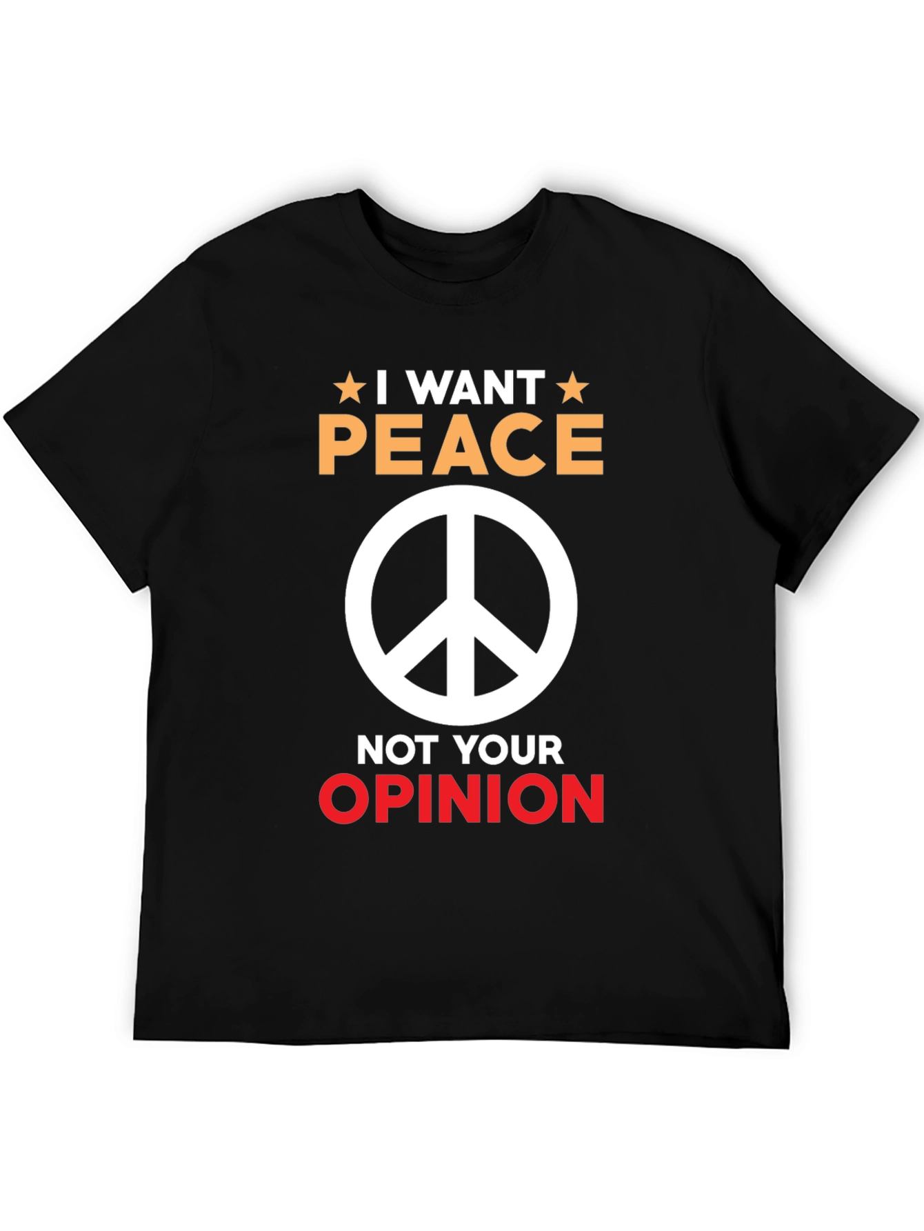 I Want Peace Graphic Tee - Unisex Black T-Shirt