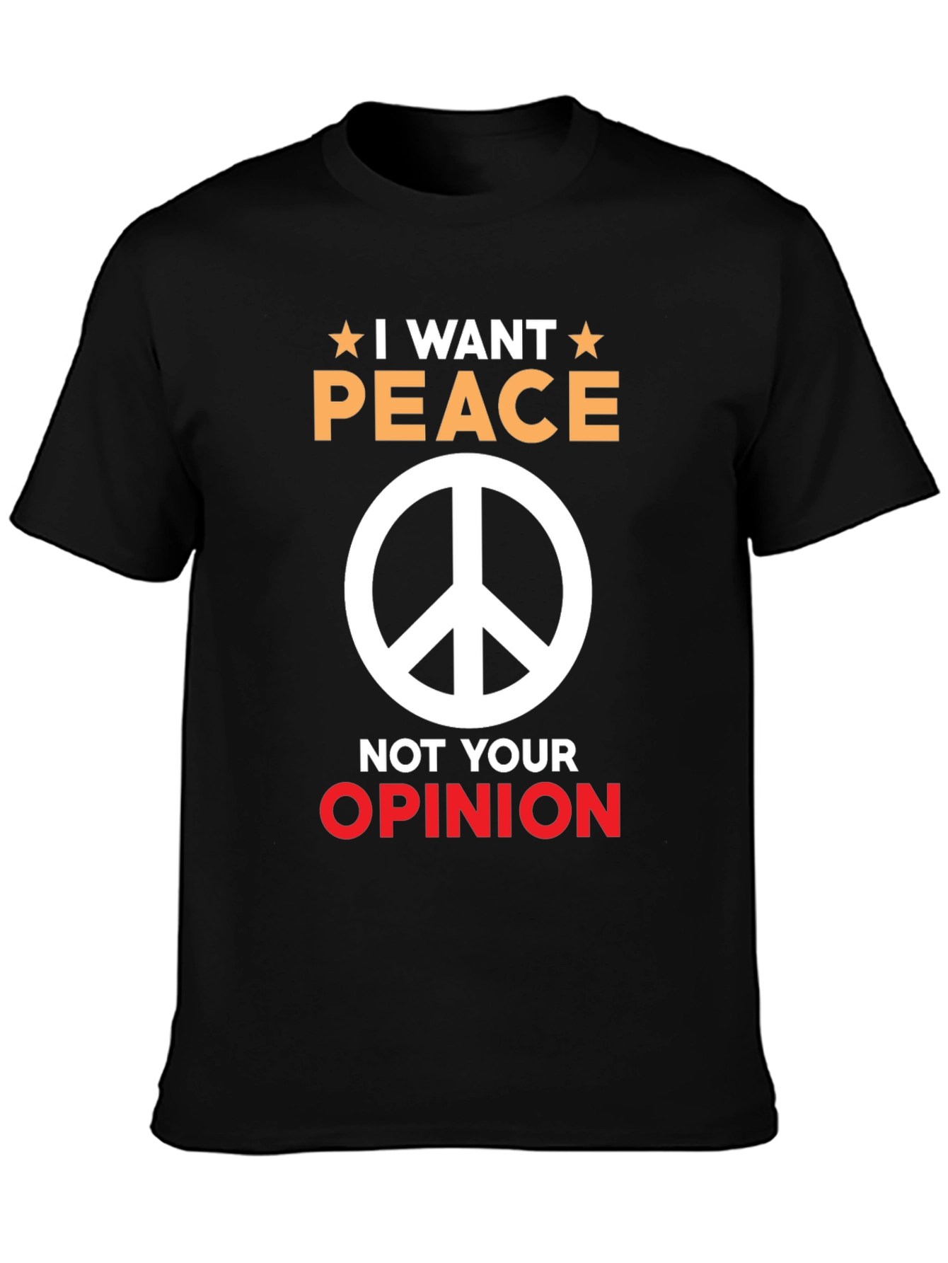I Want Peace Graphic Tee - Unisex Black T-Shirt