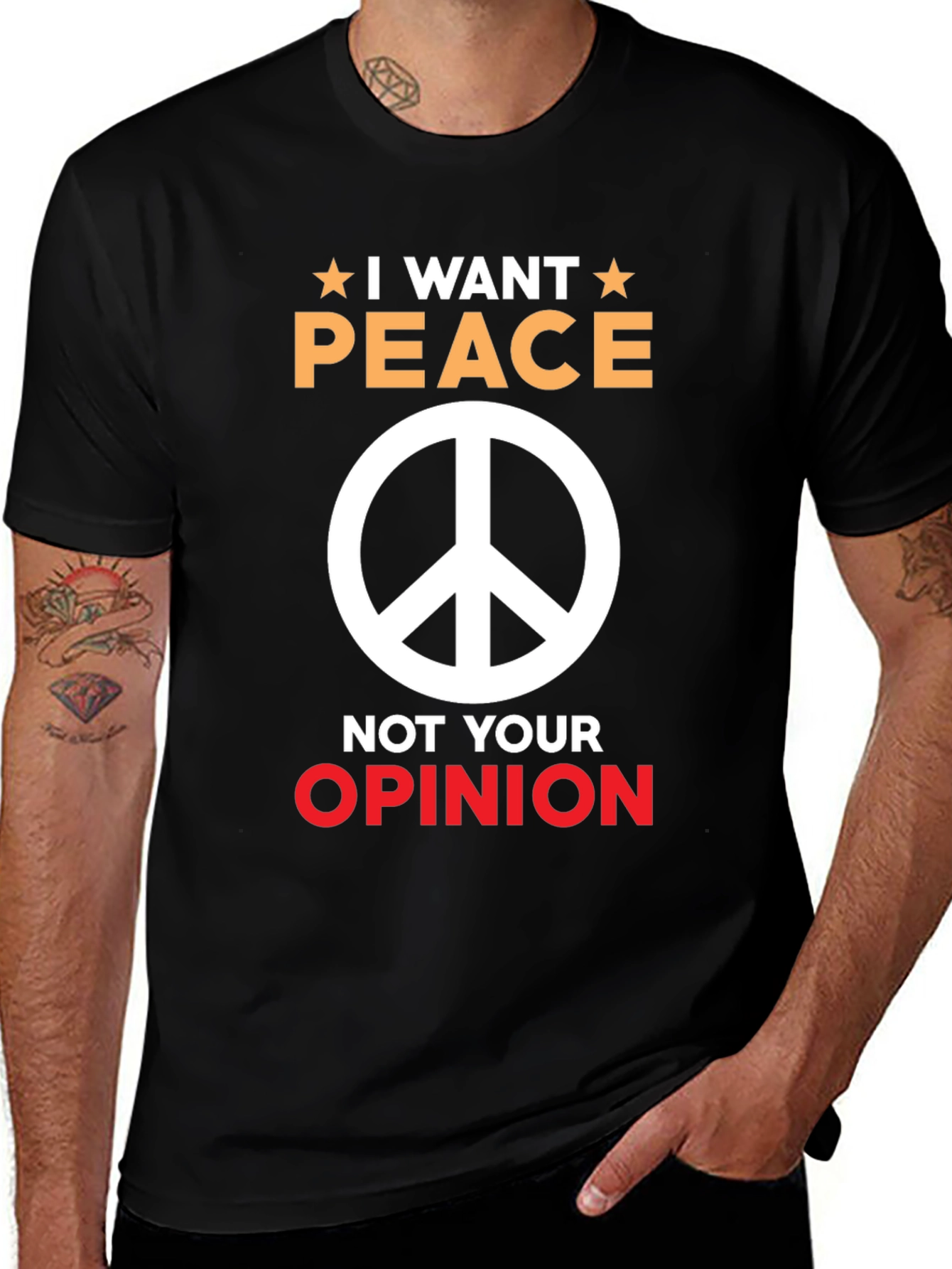 I Want Peace Graphic Tee - Unisex Black T-Shirt