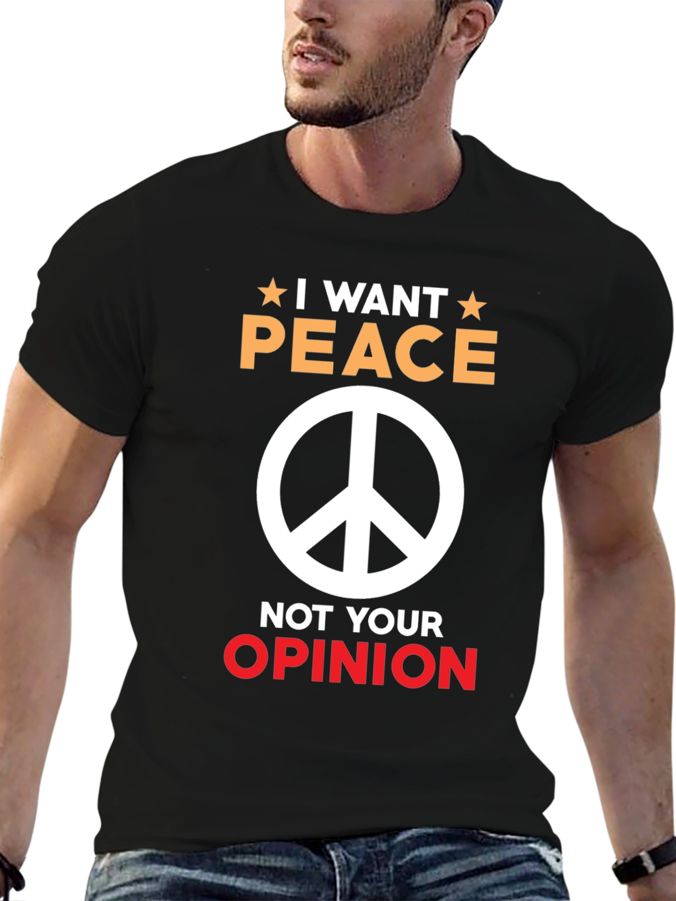 I Want Peace Graphic Tee - Unisex Black T-Shirt