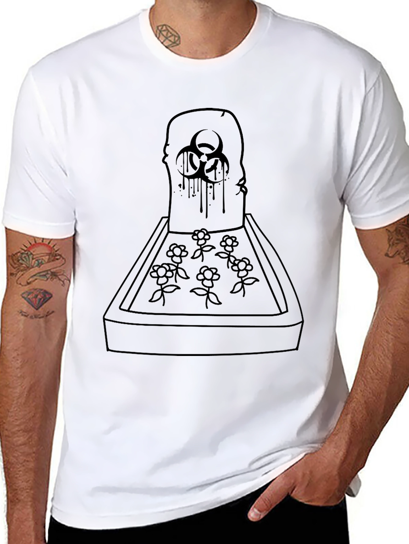 Biohazard Tombstone Graphic T-Shirt
