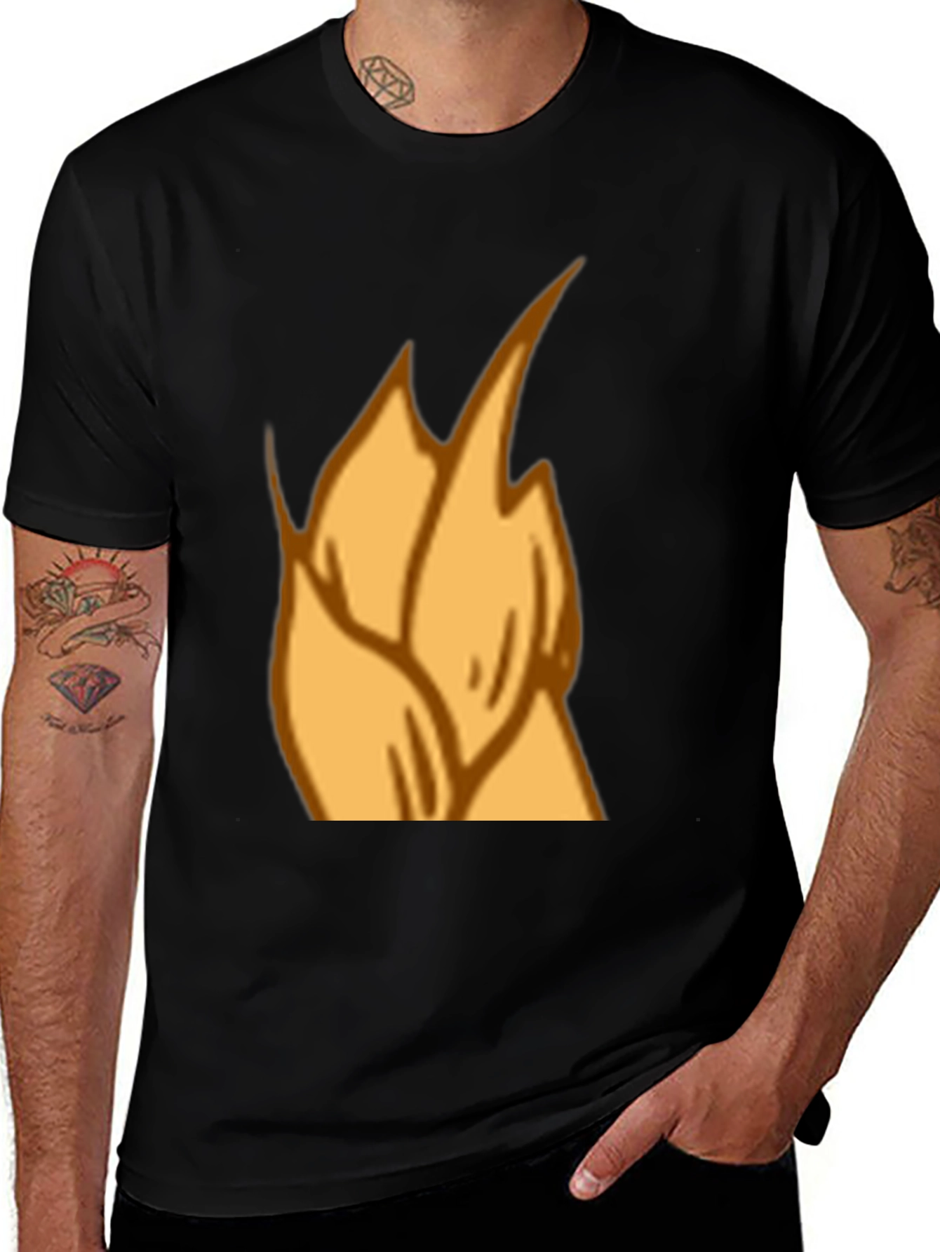 Flame Graphic Black T-Shirt - Casual Style
