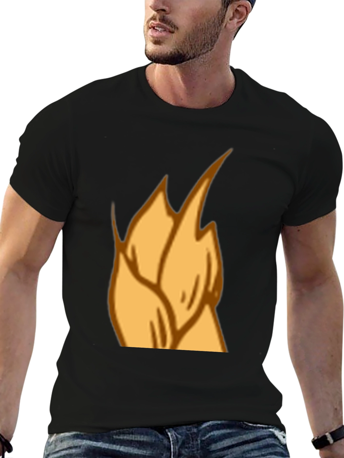 Flame Graphic Black T-Shirt - Casual Style