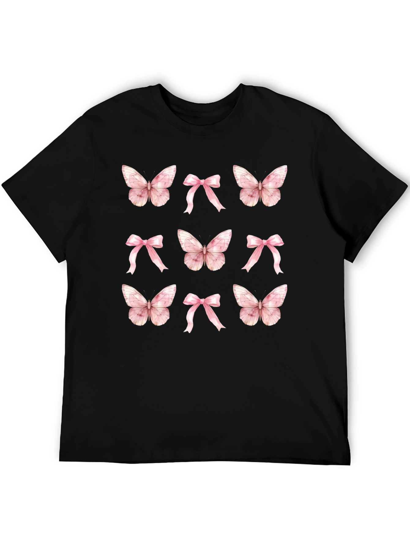 Butterfly & Bow T-Shirt - Cute Casual Top