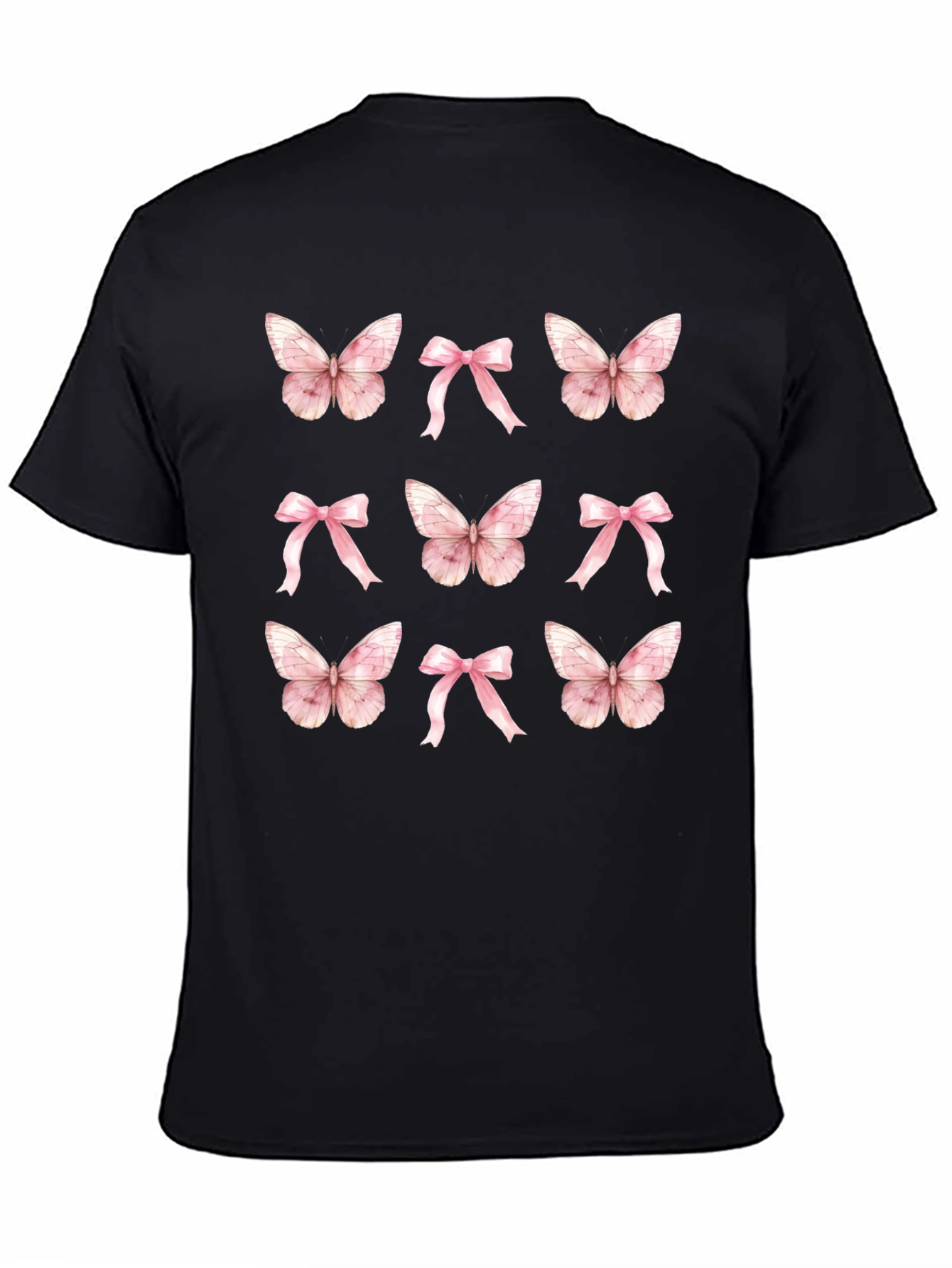 Butterfly & Bow T-Shirt - Cute Casual Top