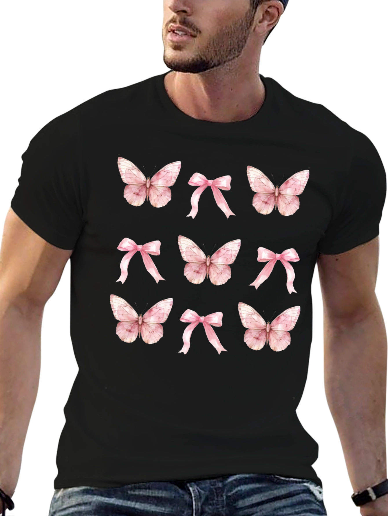 Butterfly & Bow T-Shirt - Cute Casual Top
