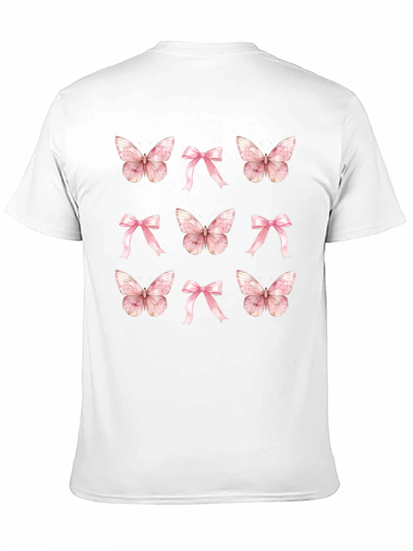 Butterfly & Bow T-Shirt - Cute Casual Top