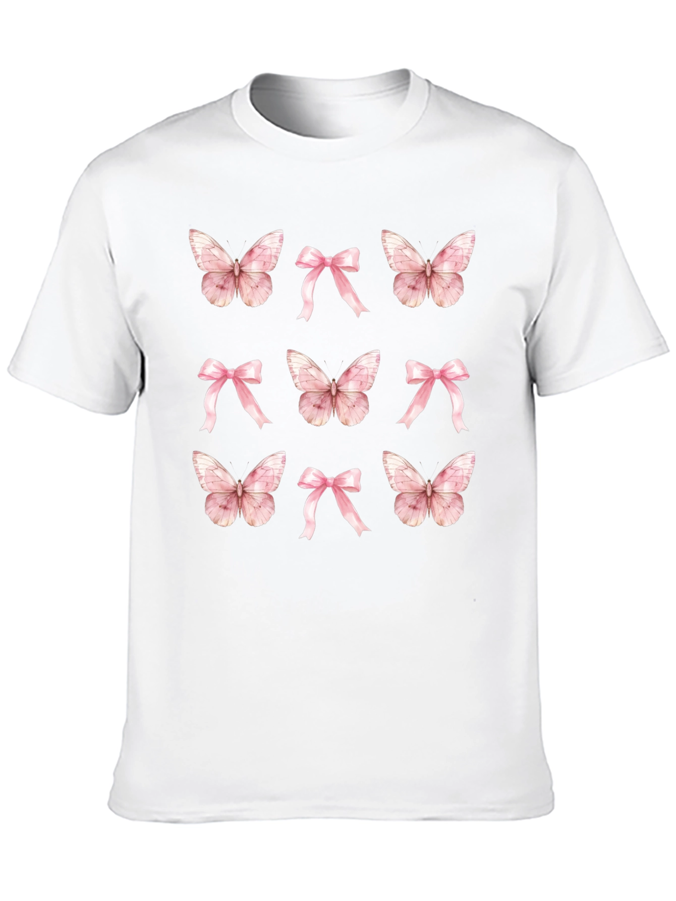 Butterfly & Bow T-Shirt - Cute Casual Top