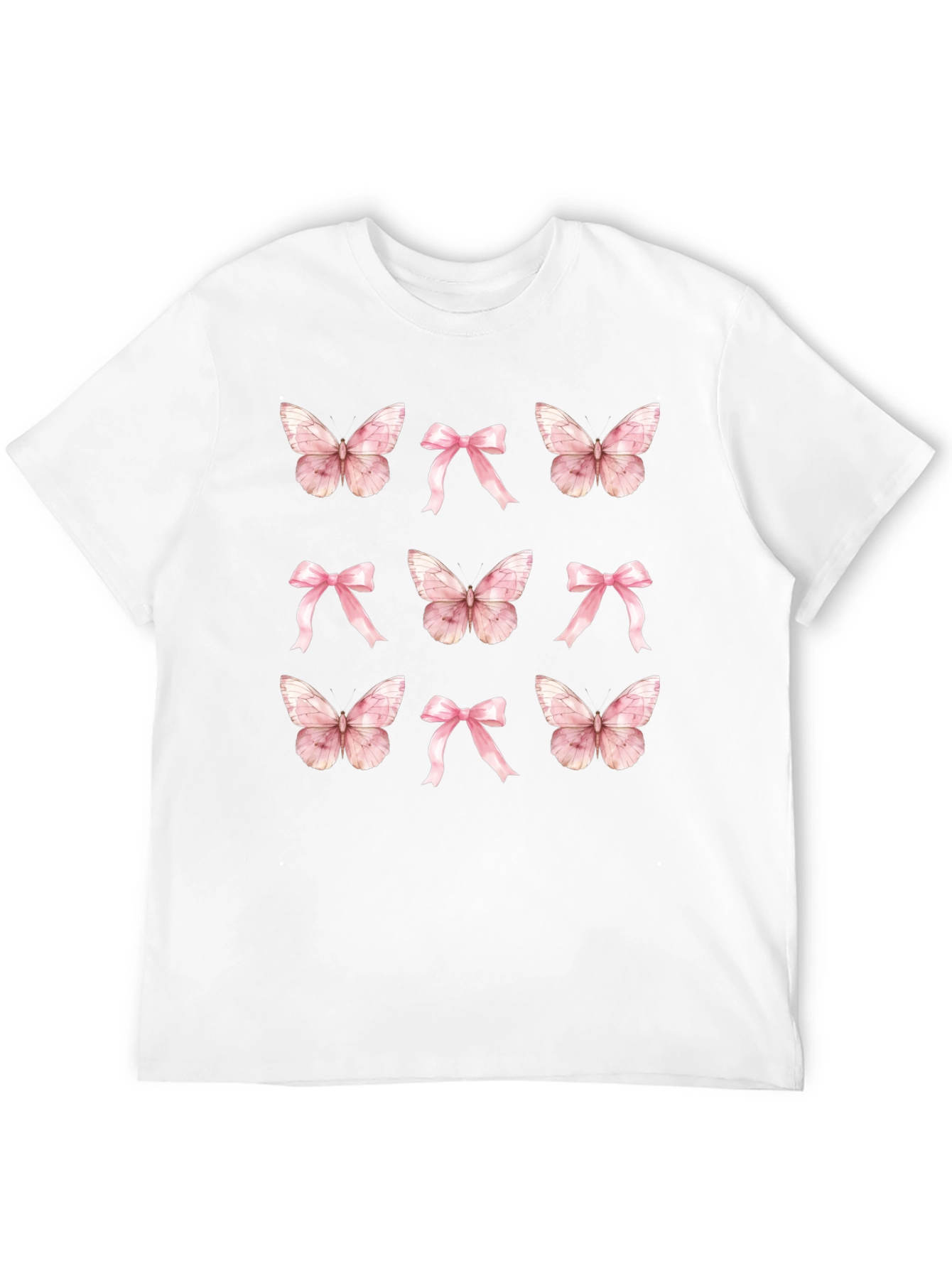 Butterfly & Bow T-Shirt - Cute Casual Top