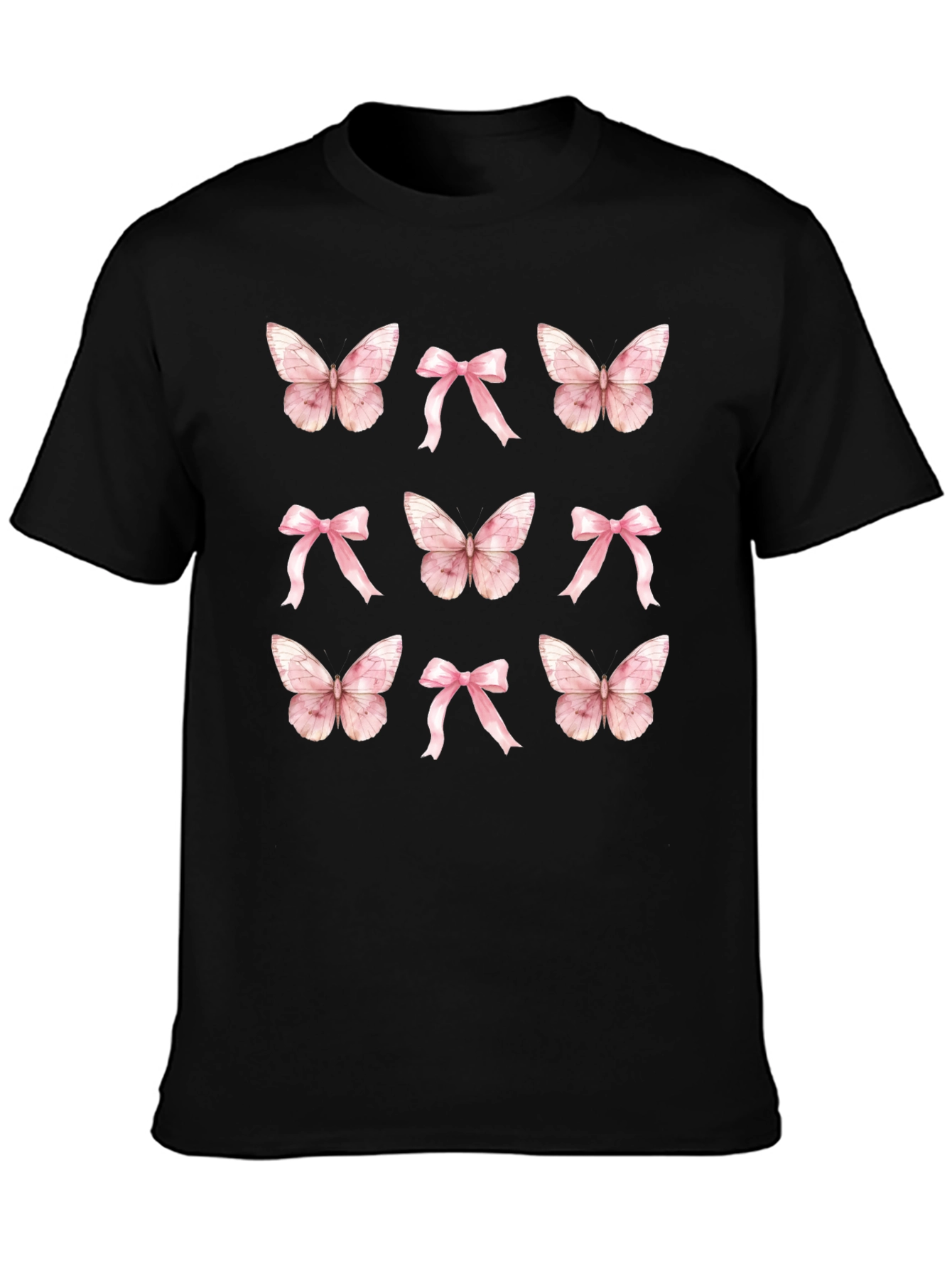 Butterfly & Bow T-Shirt - Cute Casual Top