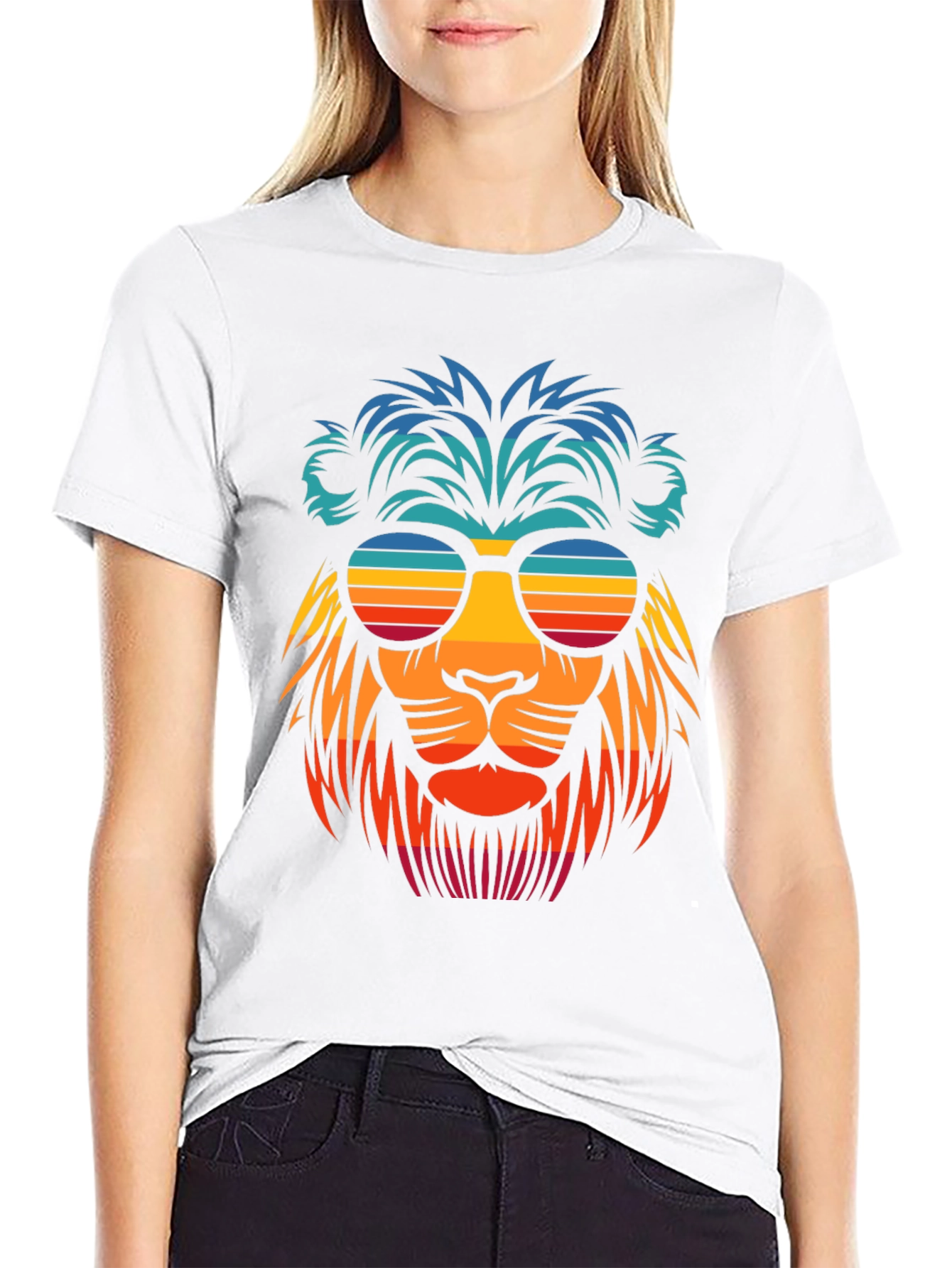 Cool Lion Retro Sunglasses Graphic Tee