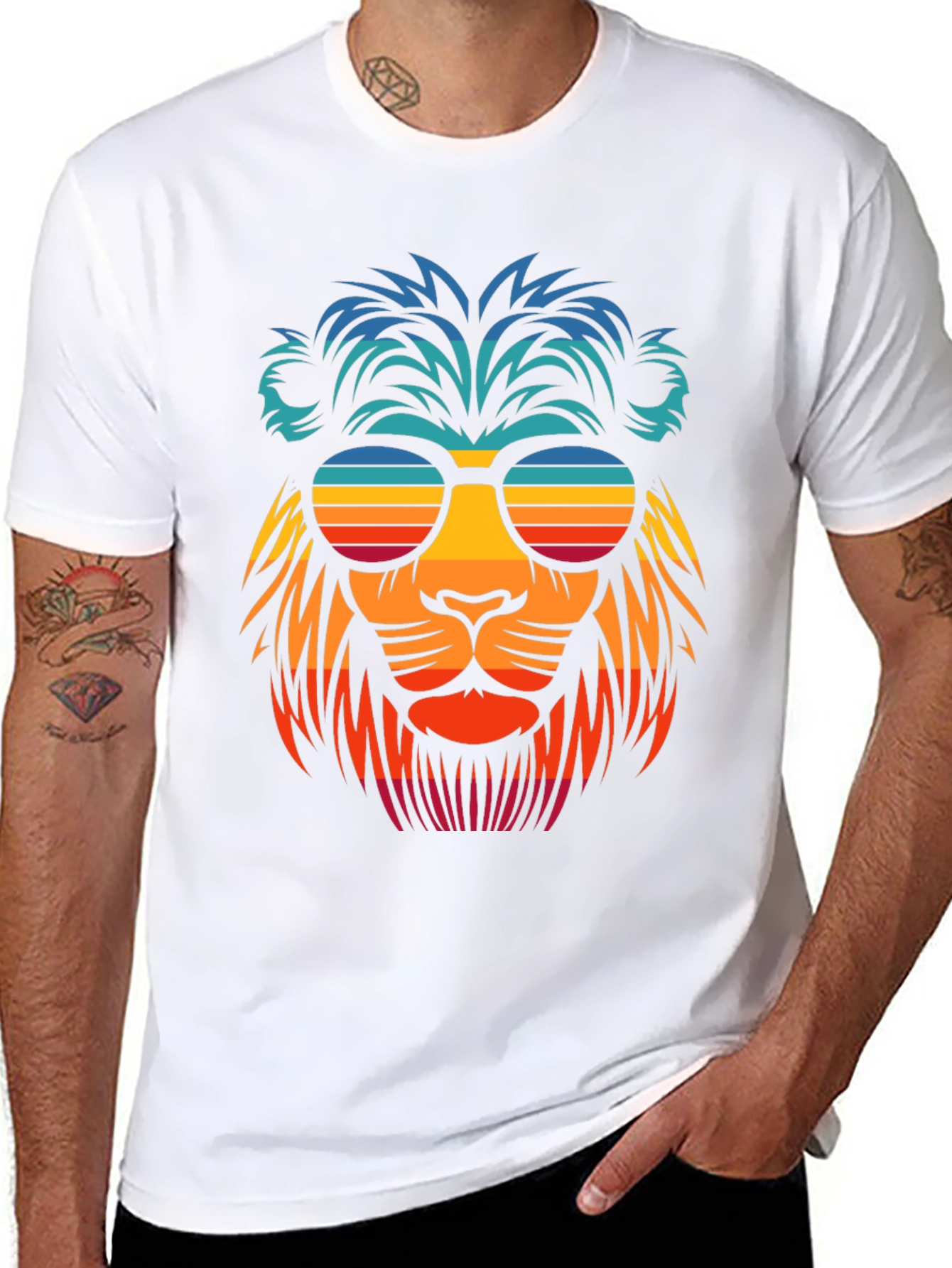 Cool Lion Retro Sunglasses Graphic Tee