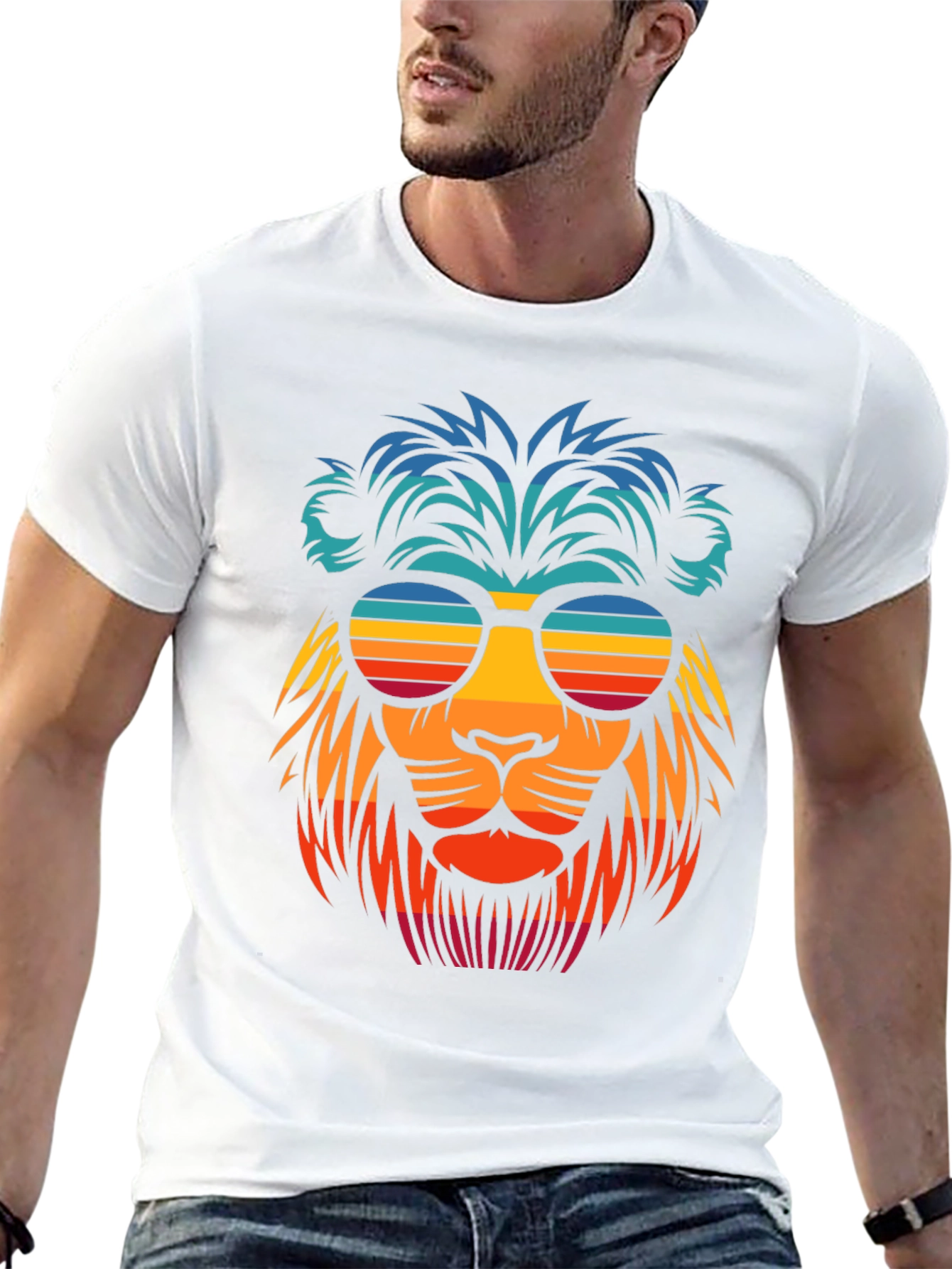 Cool Lion Retro Sunglasses Graphic Tee