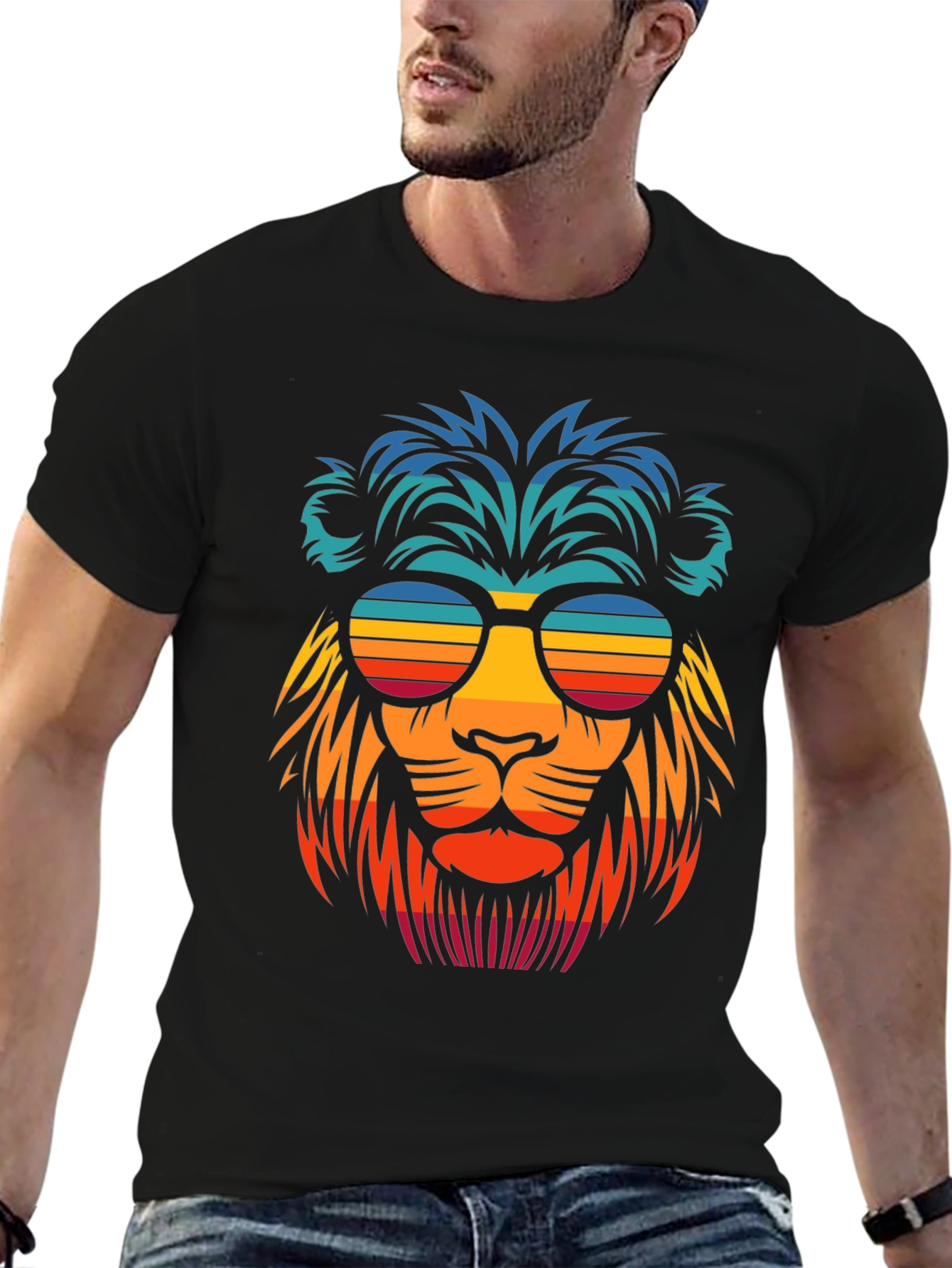 Cool Lion Retro Sunglasses Graphic Tee
