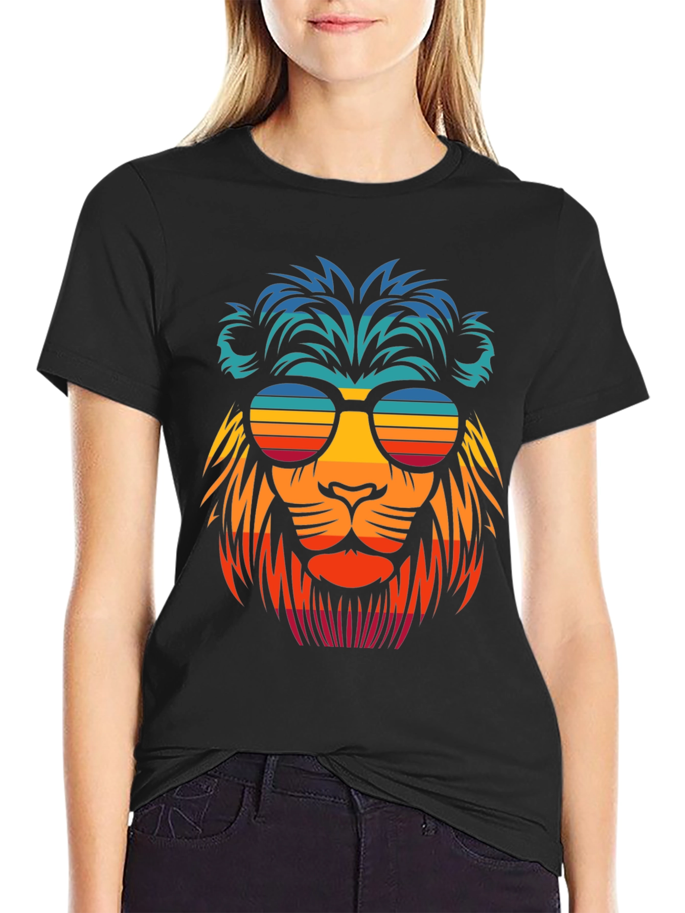 Cool Lion Retro Sunglasses Graphic Tee