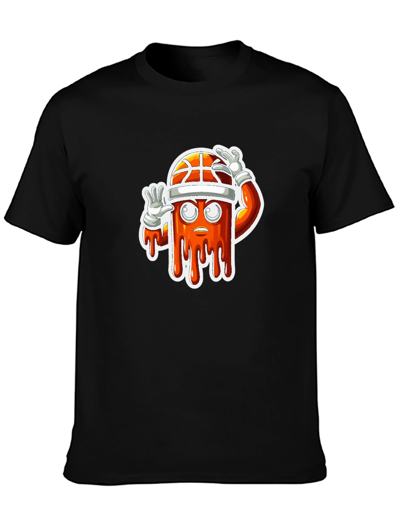 Basketball Character Black T-Shirt