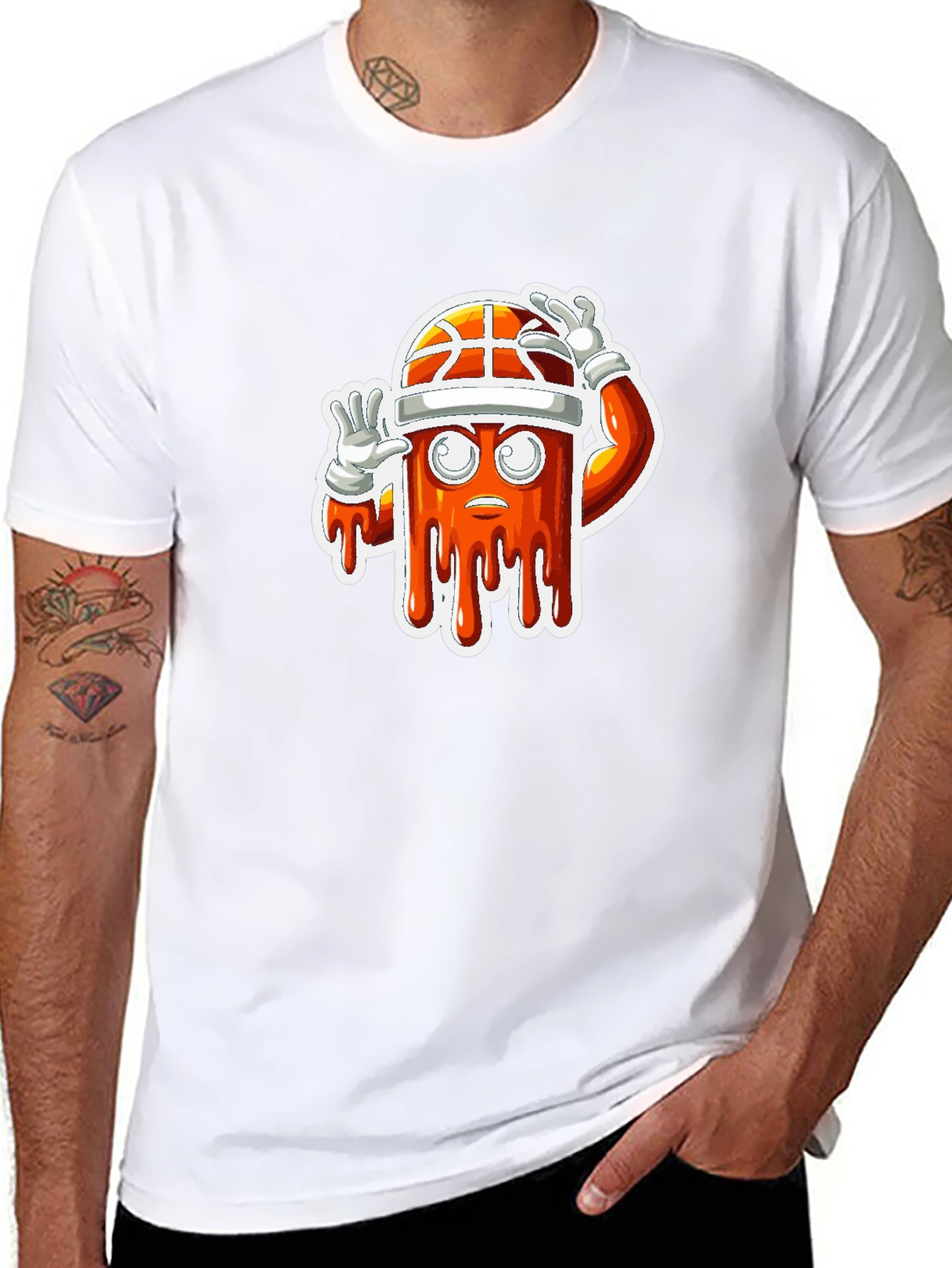 Basketball Character Black T-Shirt