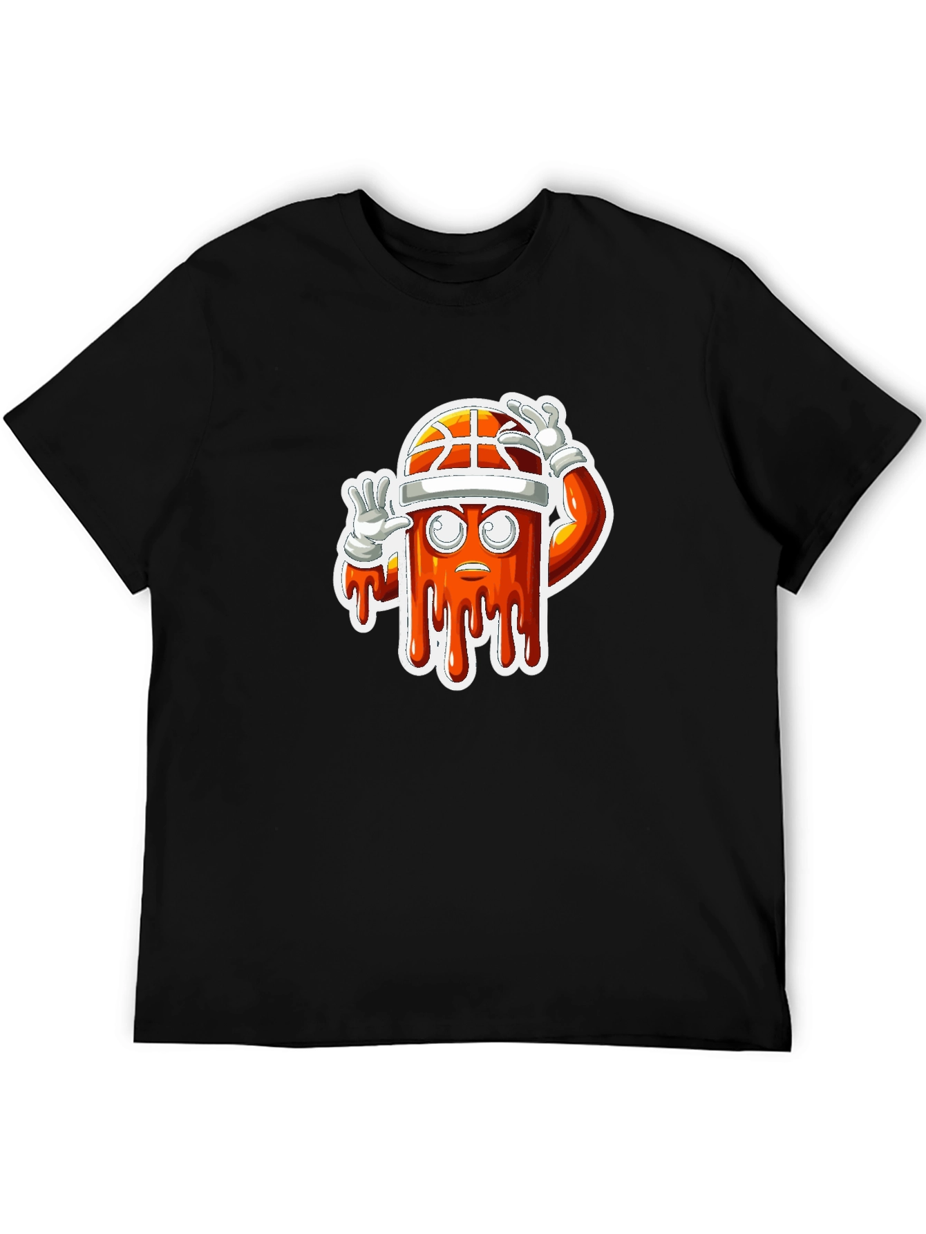 Basketball Character Black T-Shirt