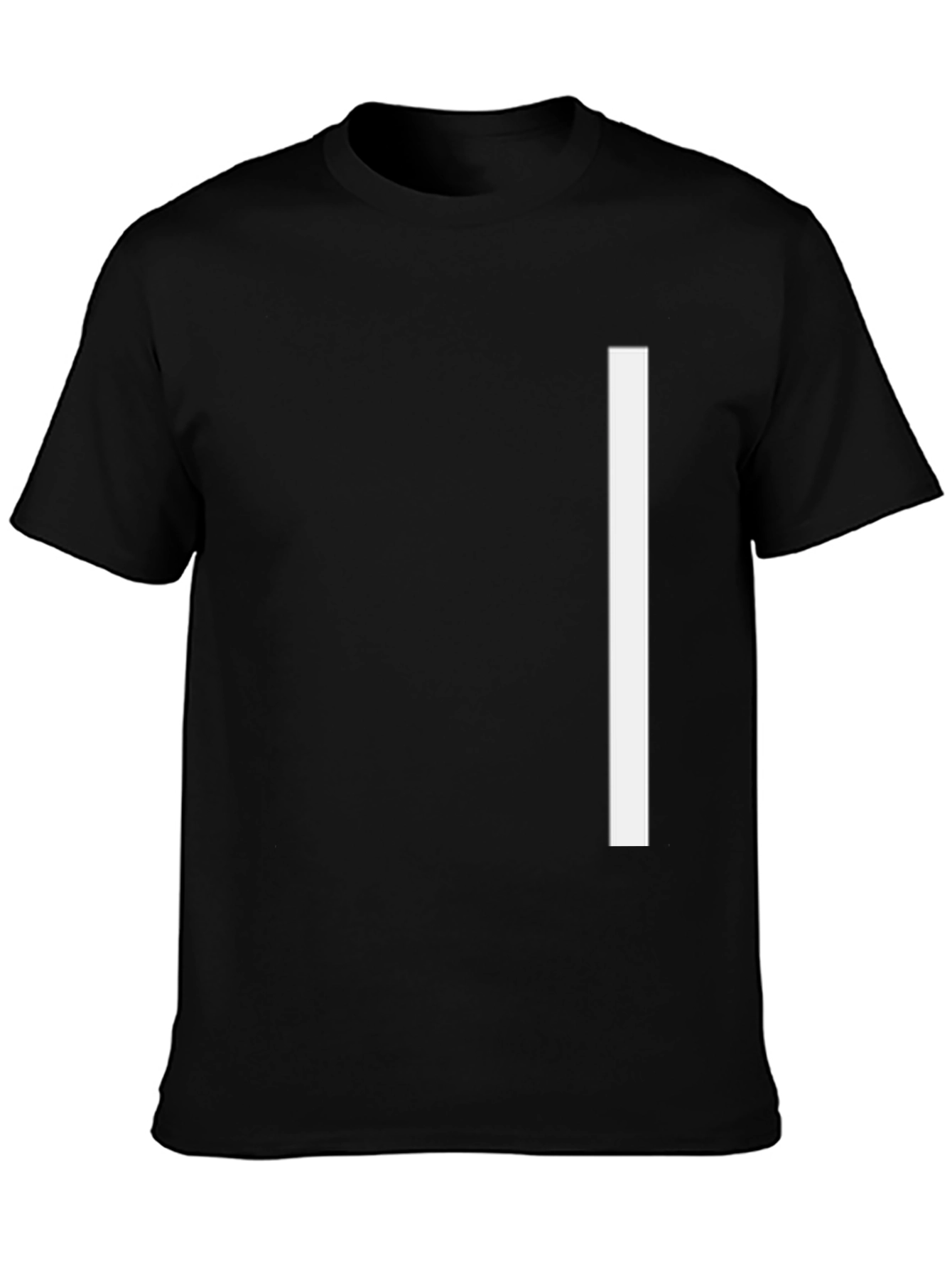 Minimalist Black T-Shirt with White Stripe Design