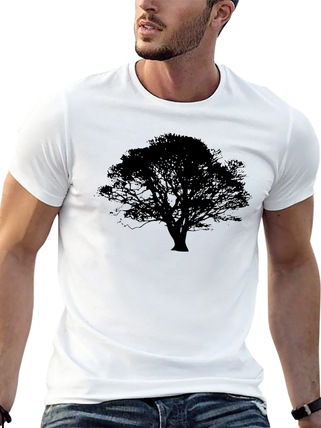 Mens Black Tree Graphic T-Shirt