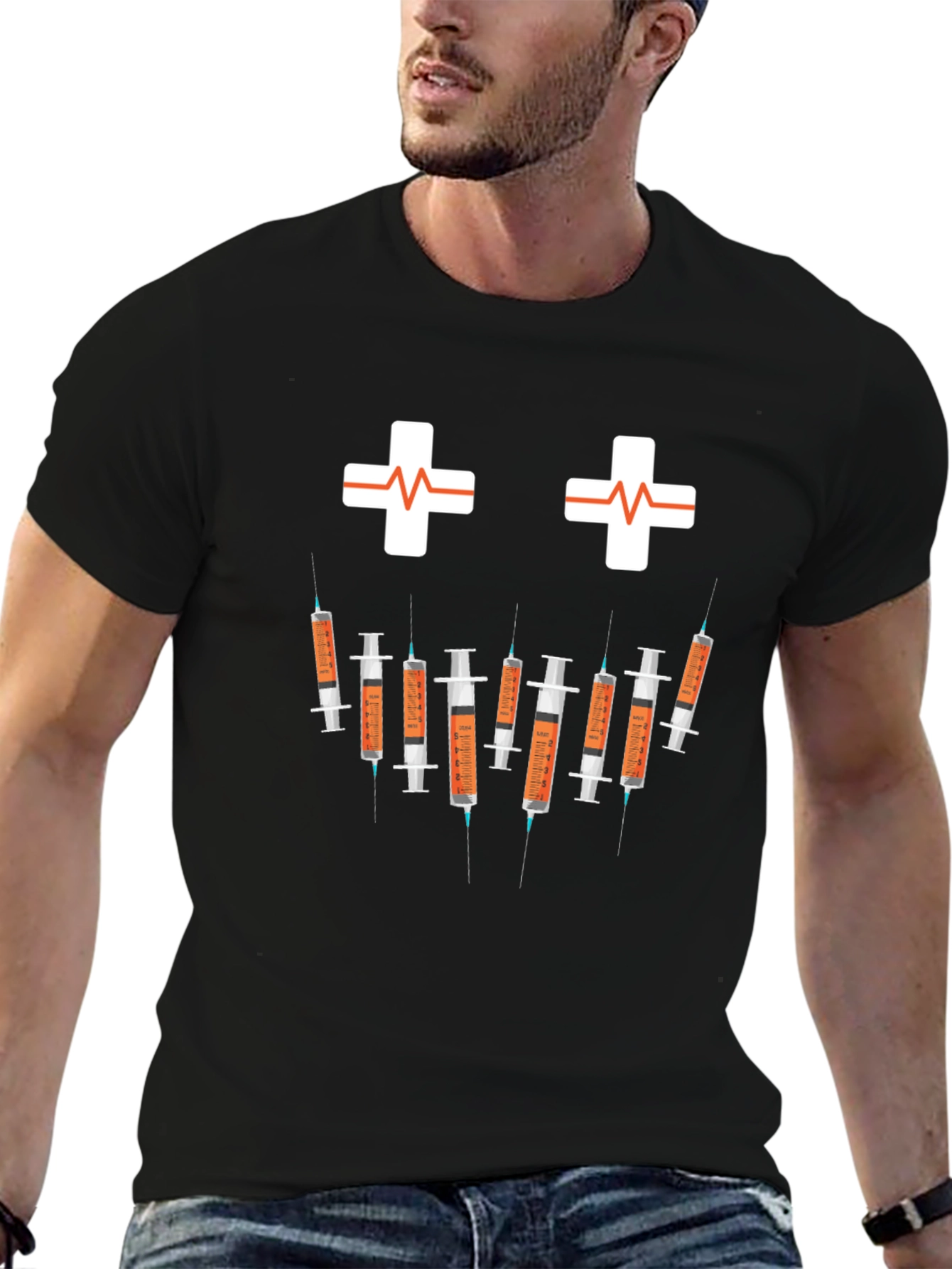 Humorous Nurse/Doctor Syringe Graphic T-Shirt