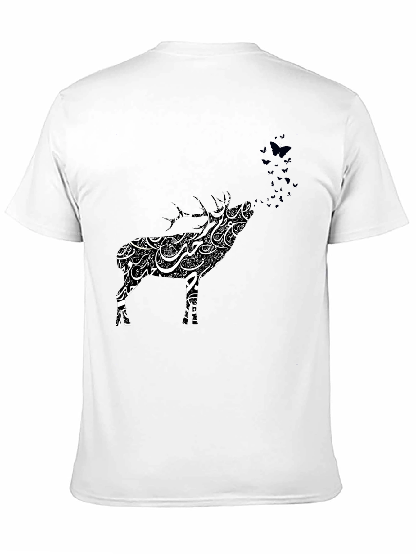 Deer Calligraphy T-Shirt - Artistic Animal Tee