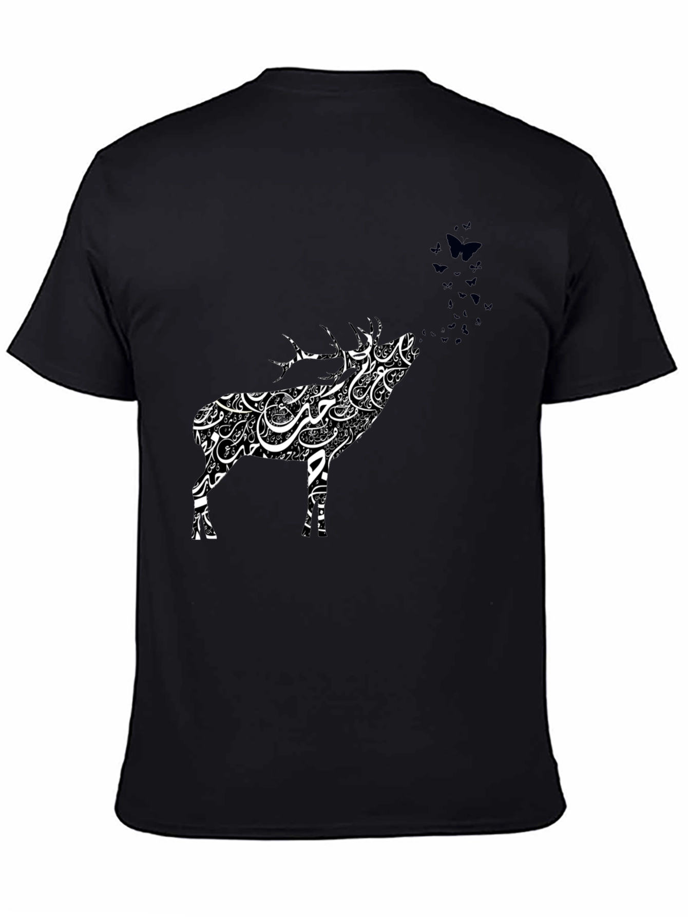 Deer Calligraphy T-Shirt - Artistic Animal Tee