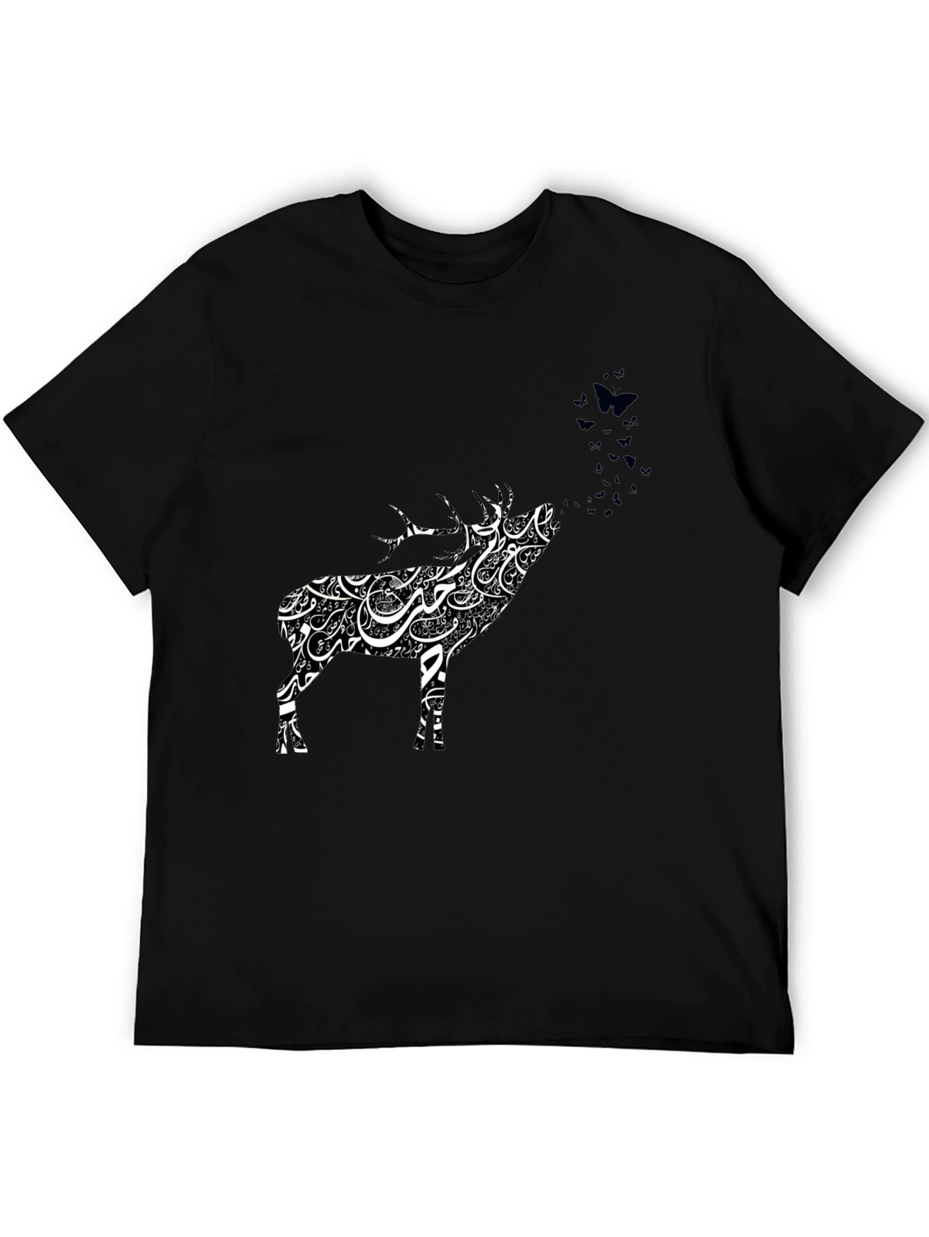 Deer Calligraphy T-Shirt - Artistic Animal Tee