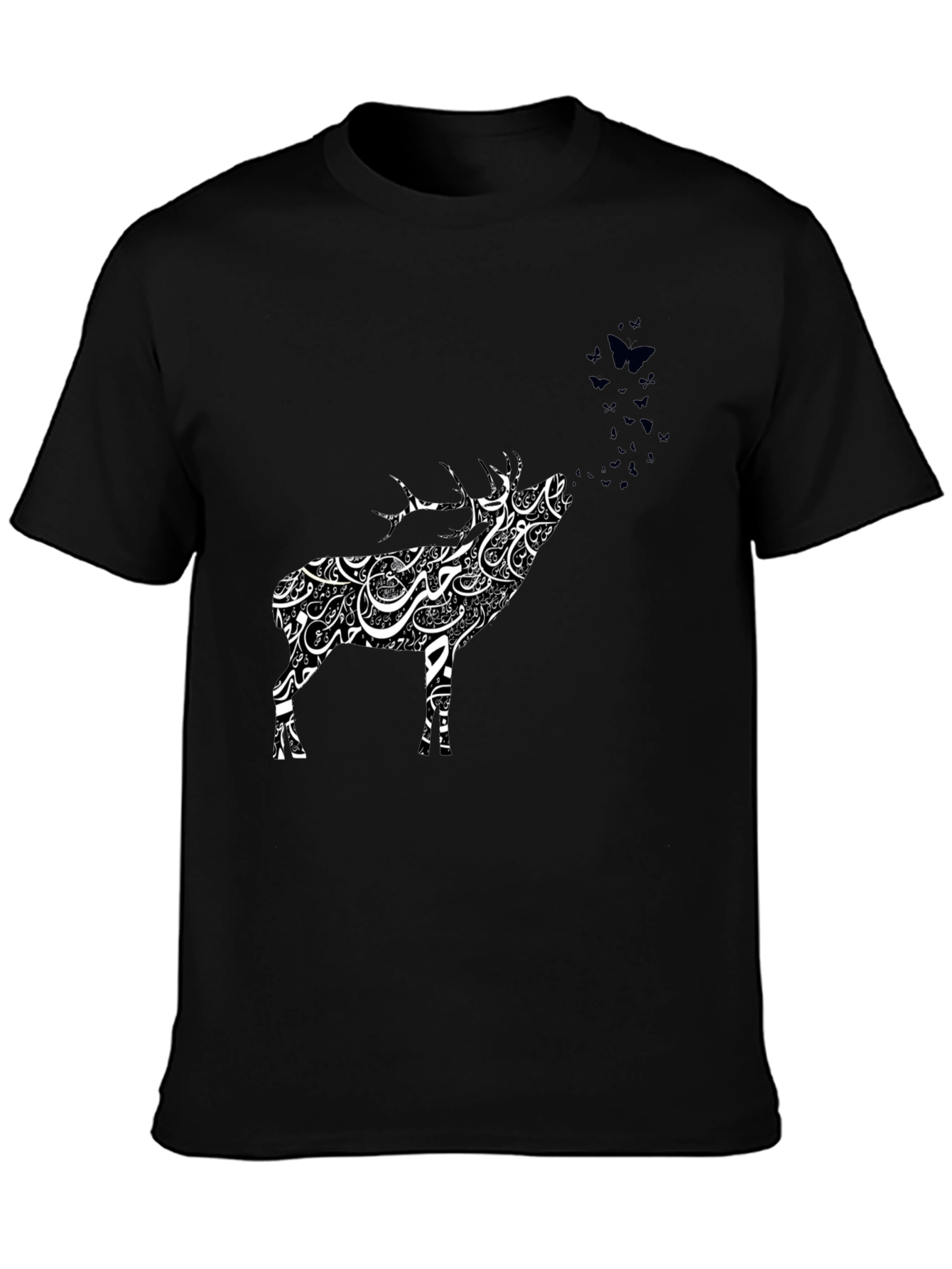 Deer Calligraphy T-Shirt - Artistic Animal Tee
