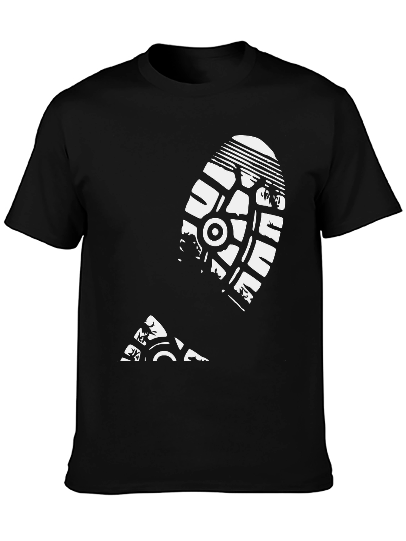 Footprint Graphic Tee - Black Casual Style
