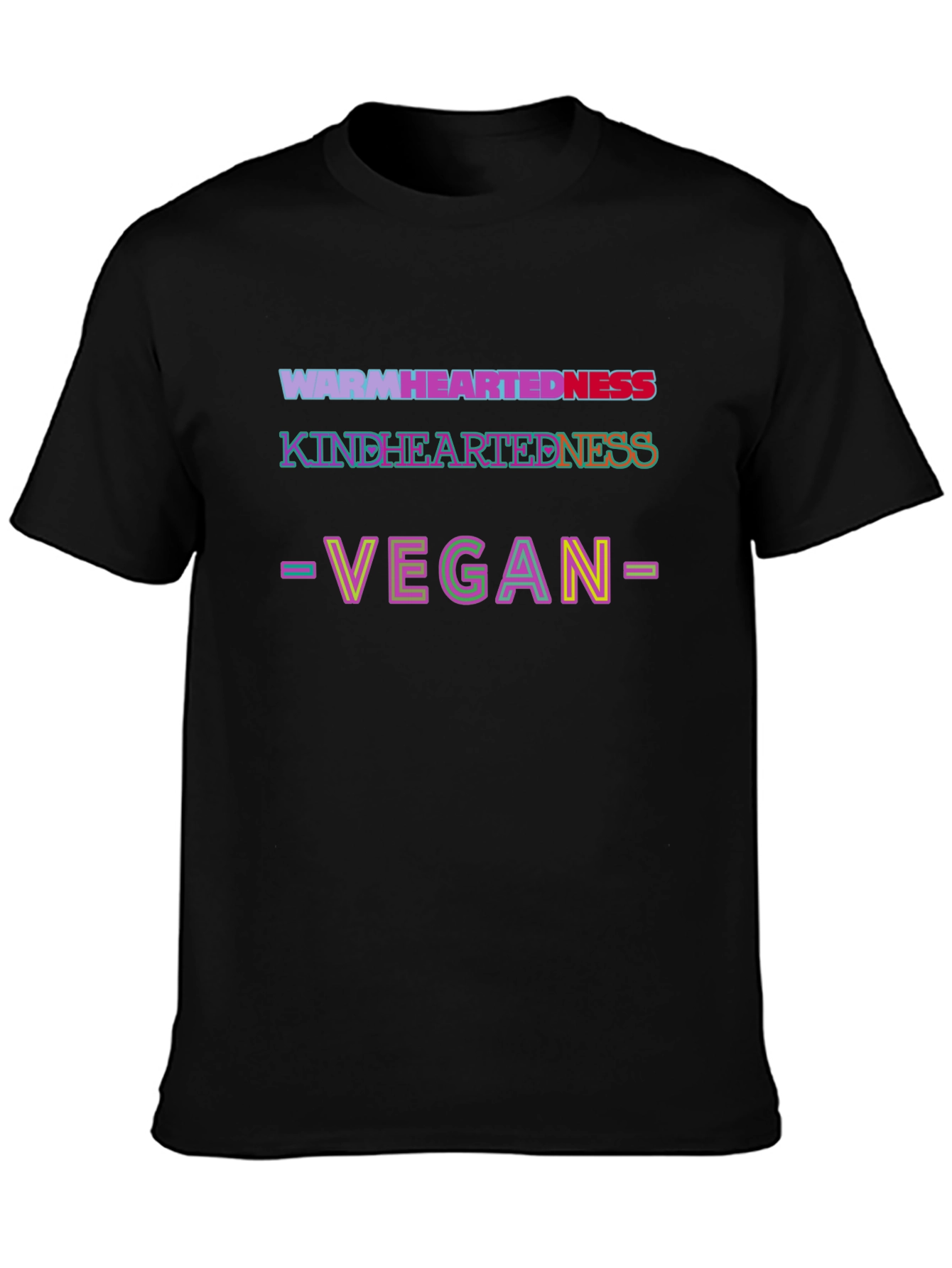 Vegan Warm-Kind Heartedness Black T-Shirt