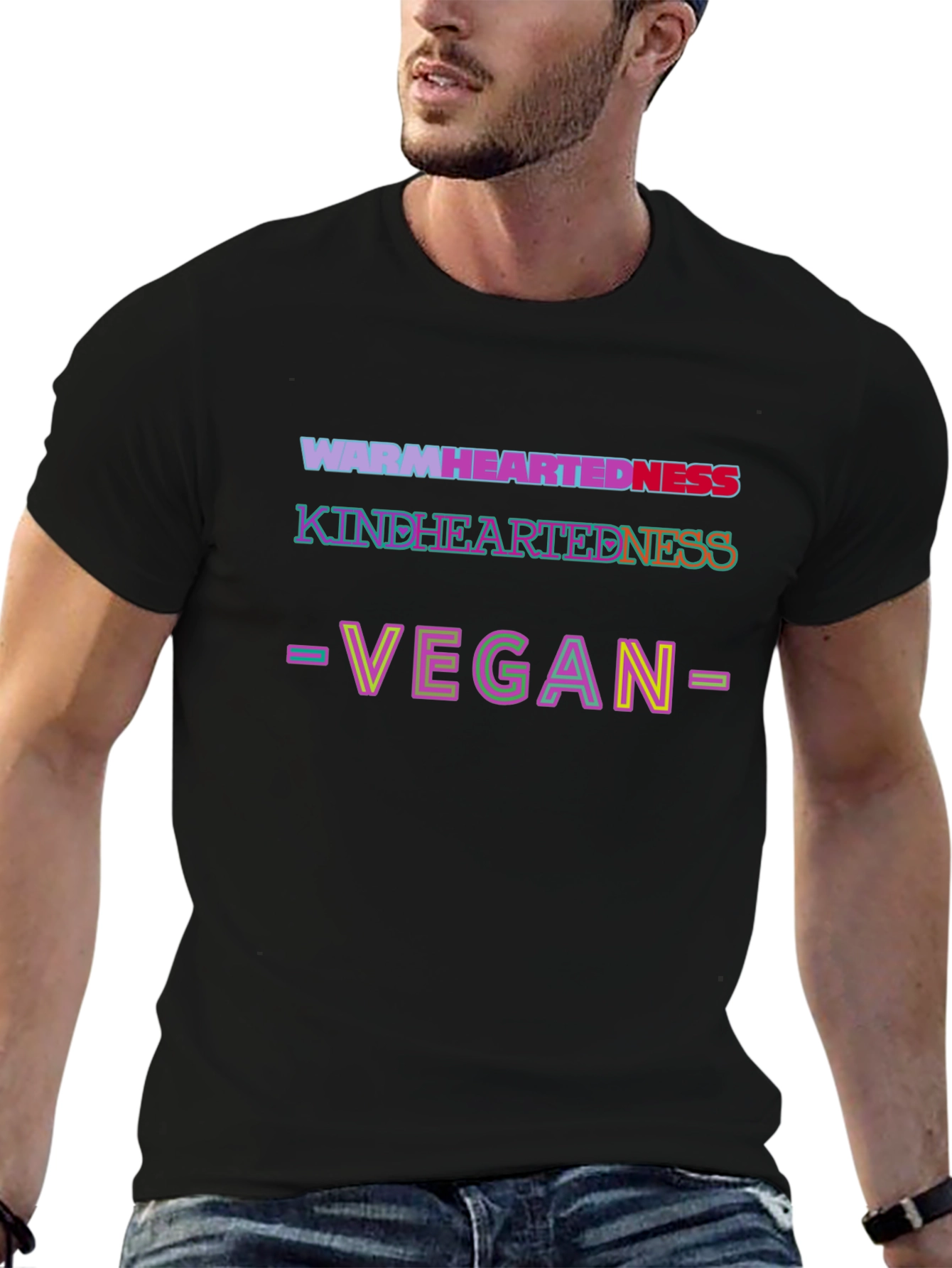 Vegan Warm-Kind Heartedness Black T-Shirt