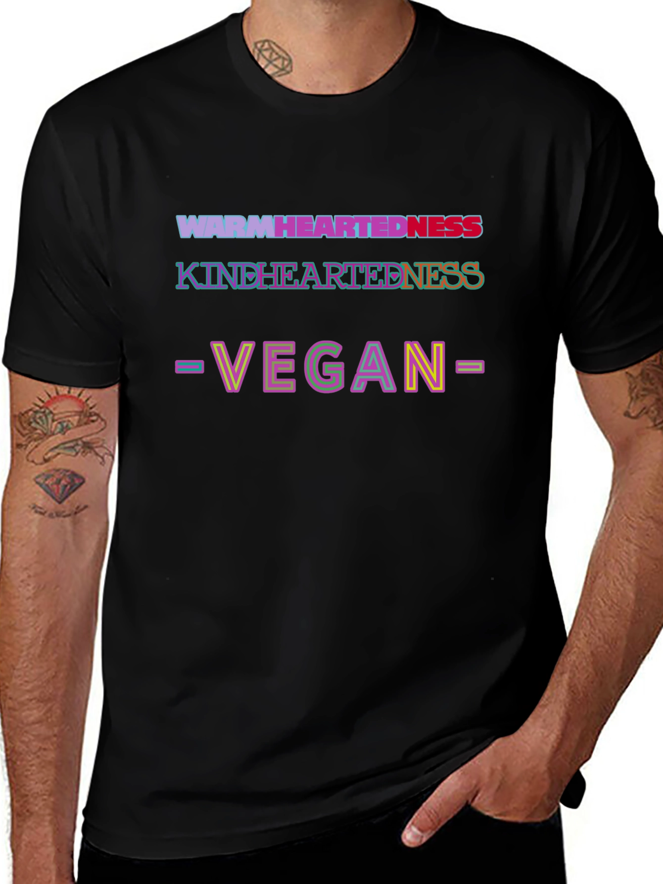 Vegan Warm-Kind Heartedness Black T-Shirt