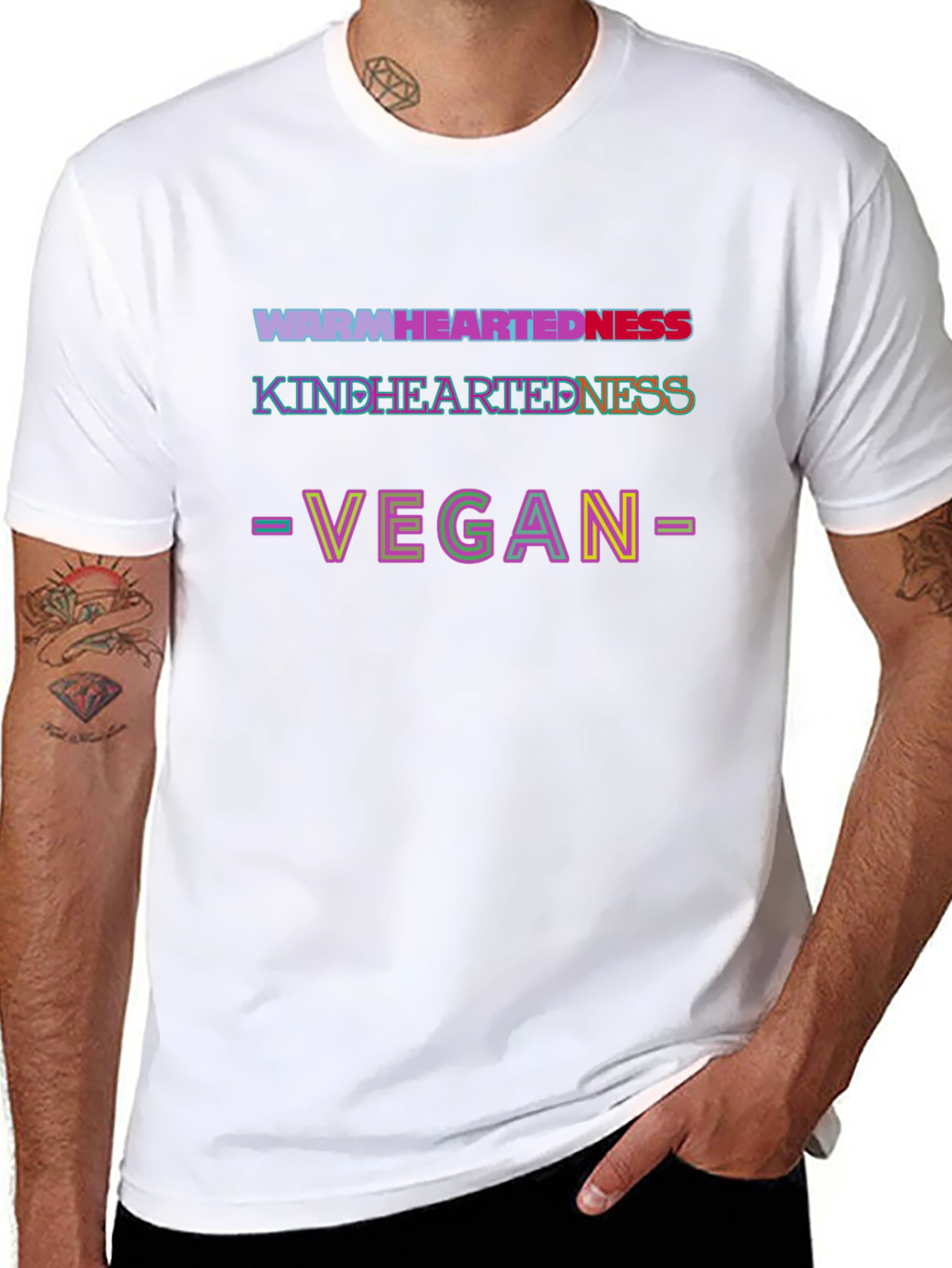 Vegan Warm-Kind Heartedness Black T-Shirt