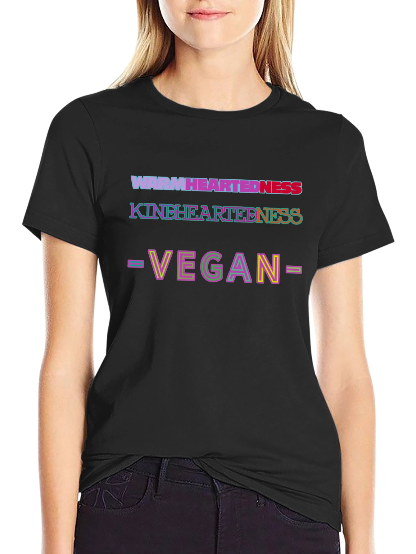 Vegan Warm-Kind Heartedness Black T-Shirt