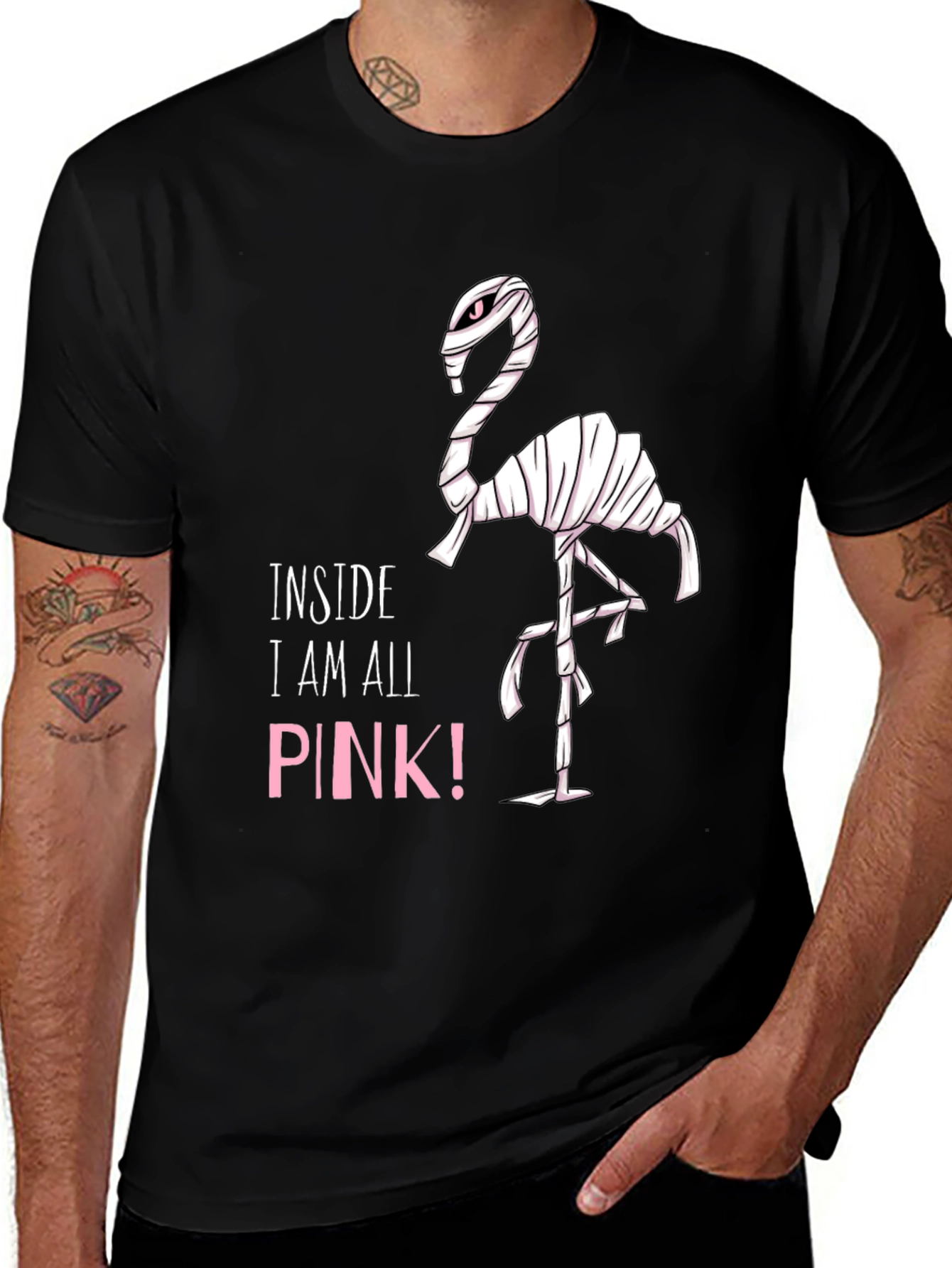 Pink Flamingo Mummy Graphic T-Shirt