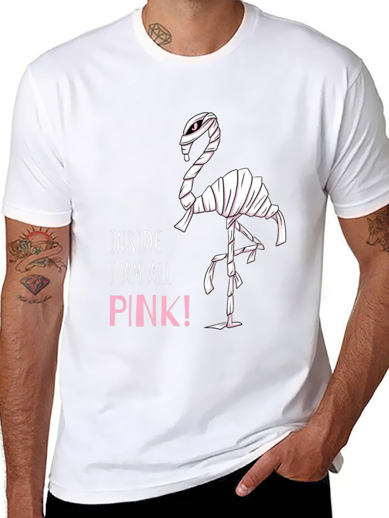 Pink Flamingo Mummy Graphic T-Shirt