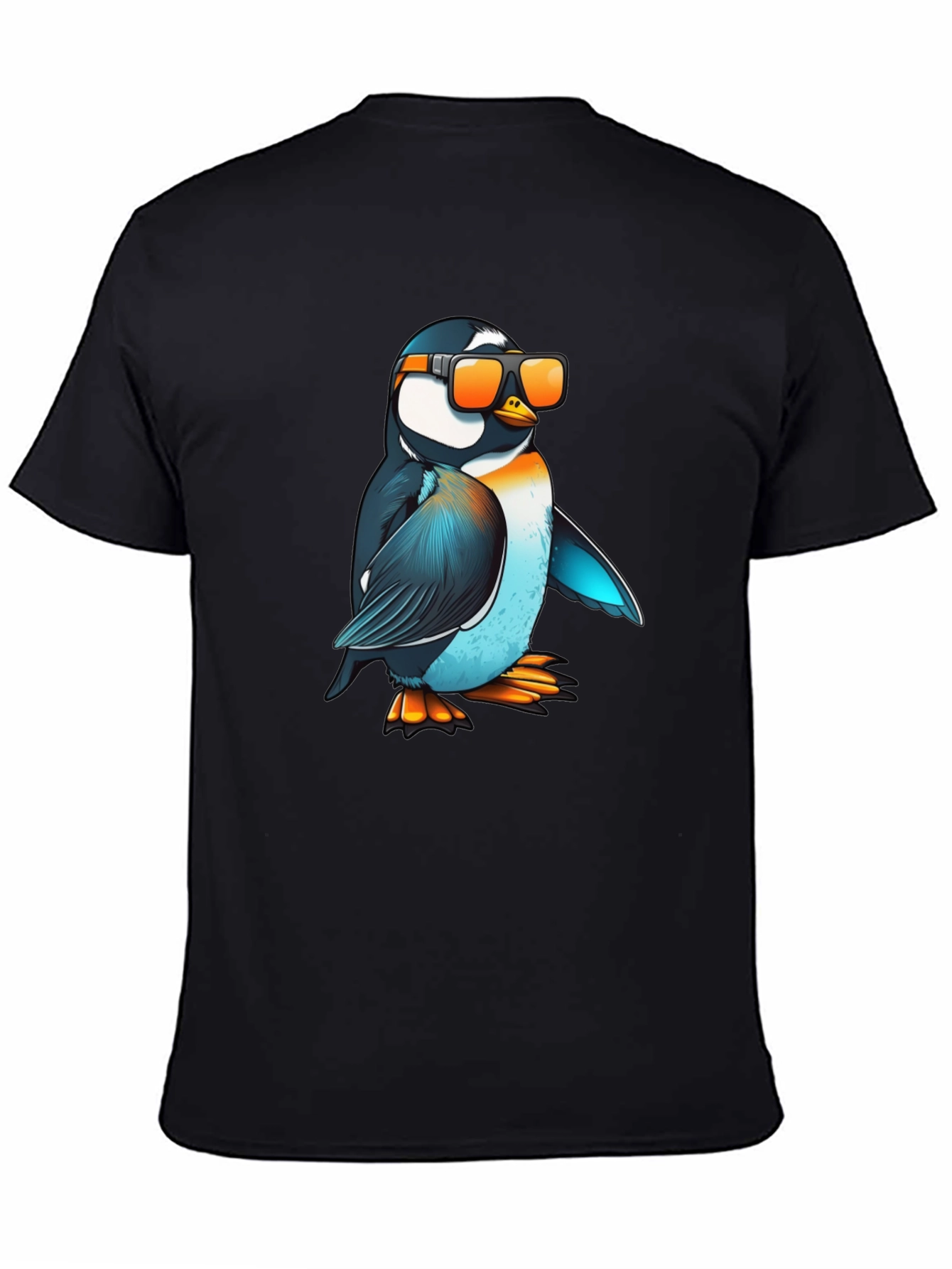 Cool Penguin Graphic T-Shirt - Black Casual Tee