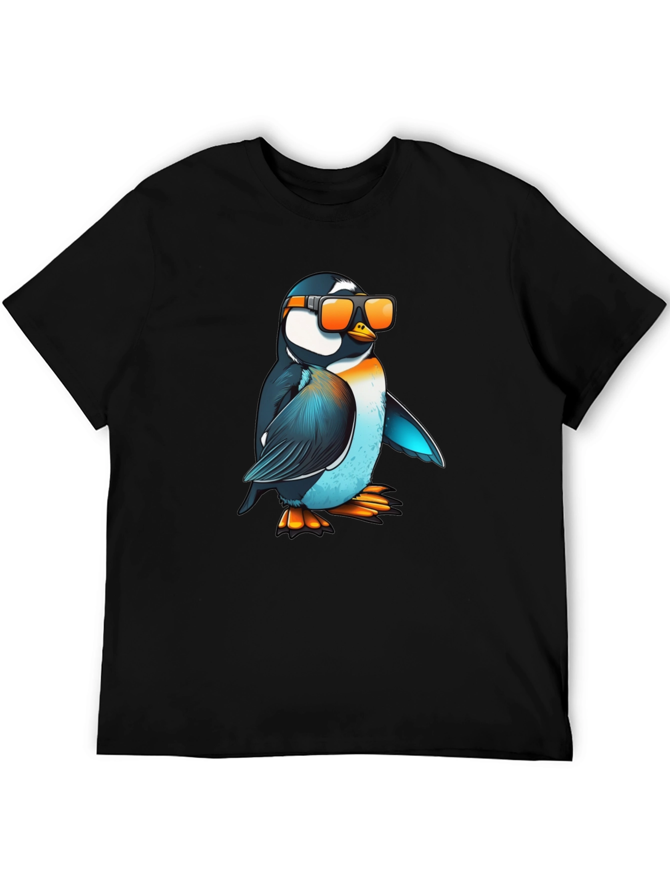 Cool Penguin Graphic T-Shirt - Black Casual Tee