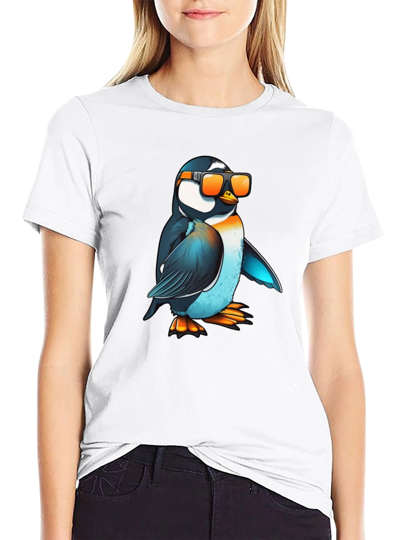 Cool Penguin Graphic T-Shirt - Black Casual Tee