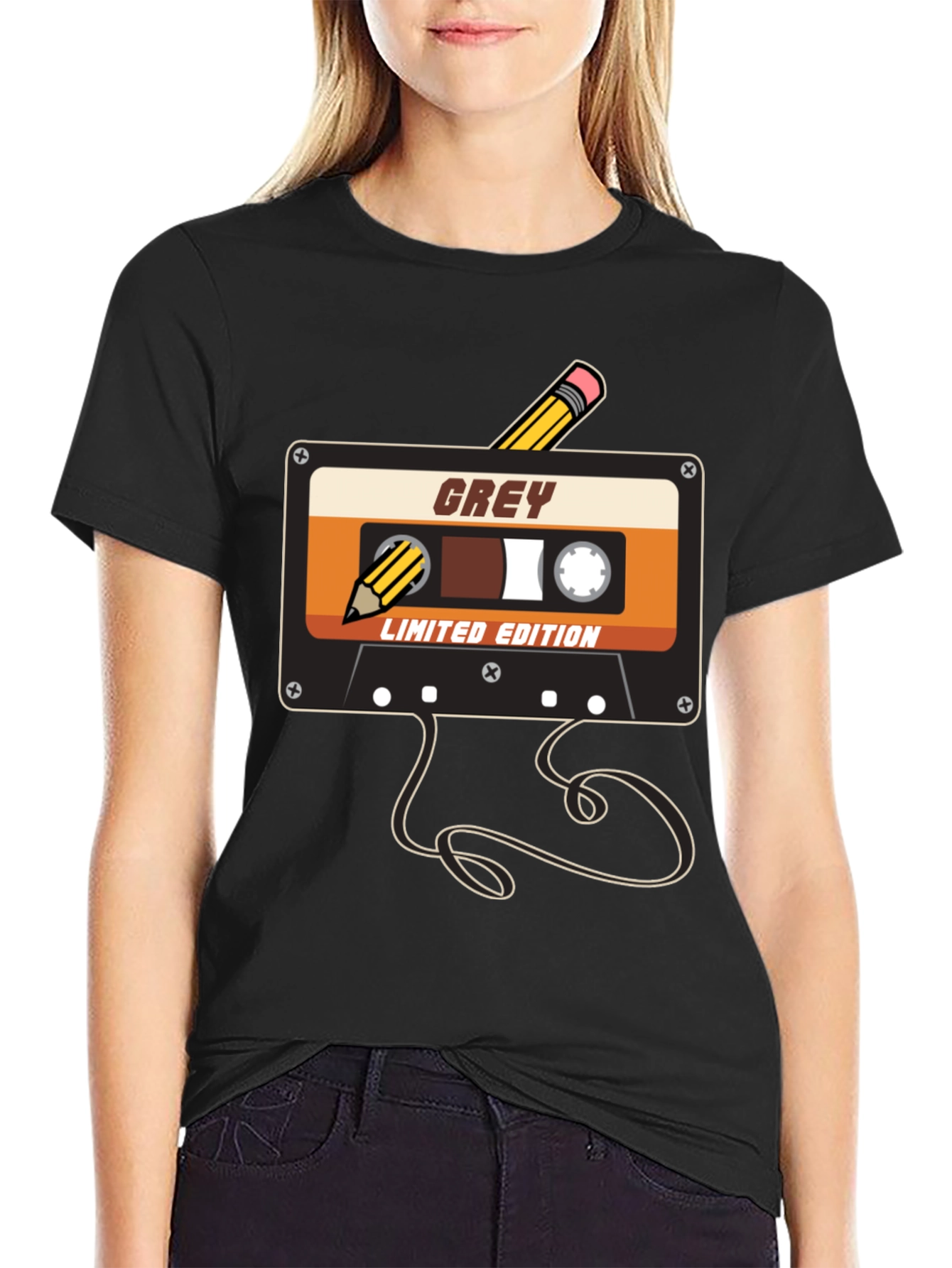Retro Grey Cassette Tape T-Shirt - Limited Edition