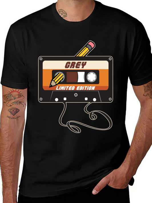 Retro Grey Cassette Tape T-Shirt - Limited Edition