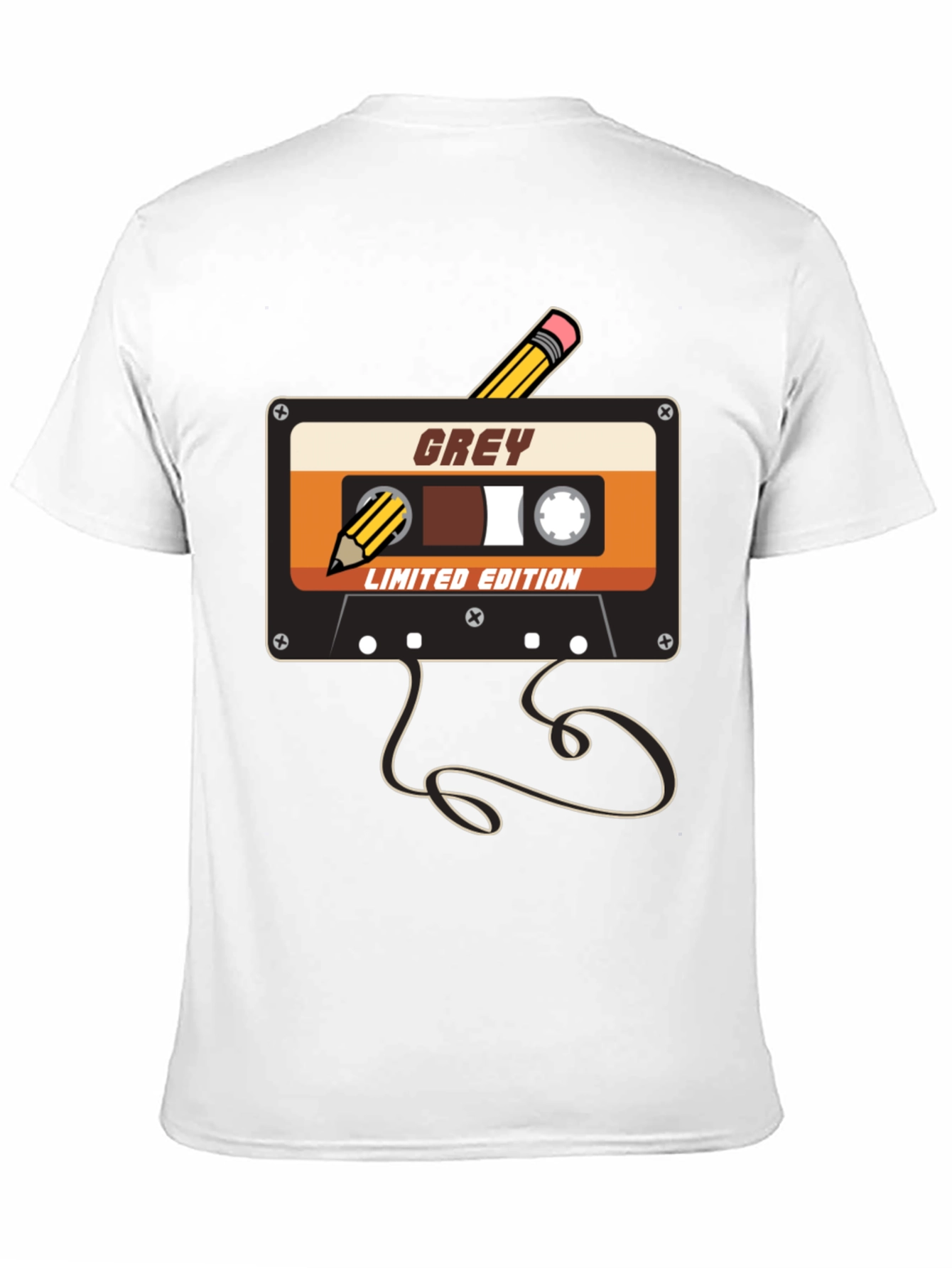 Retro Grey Cassette Tape T-Shirt - Limited Edition