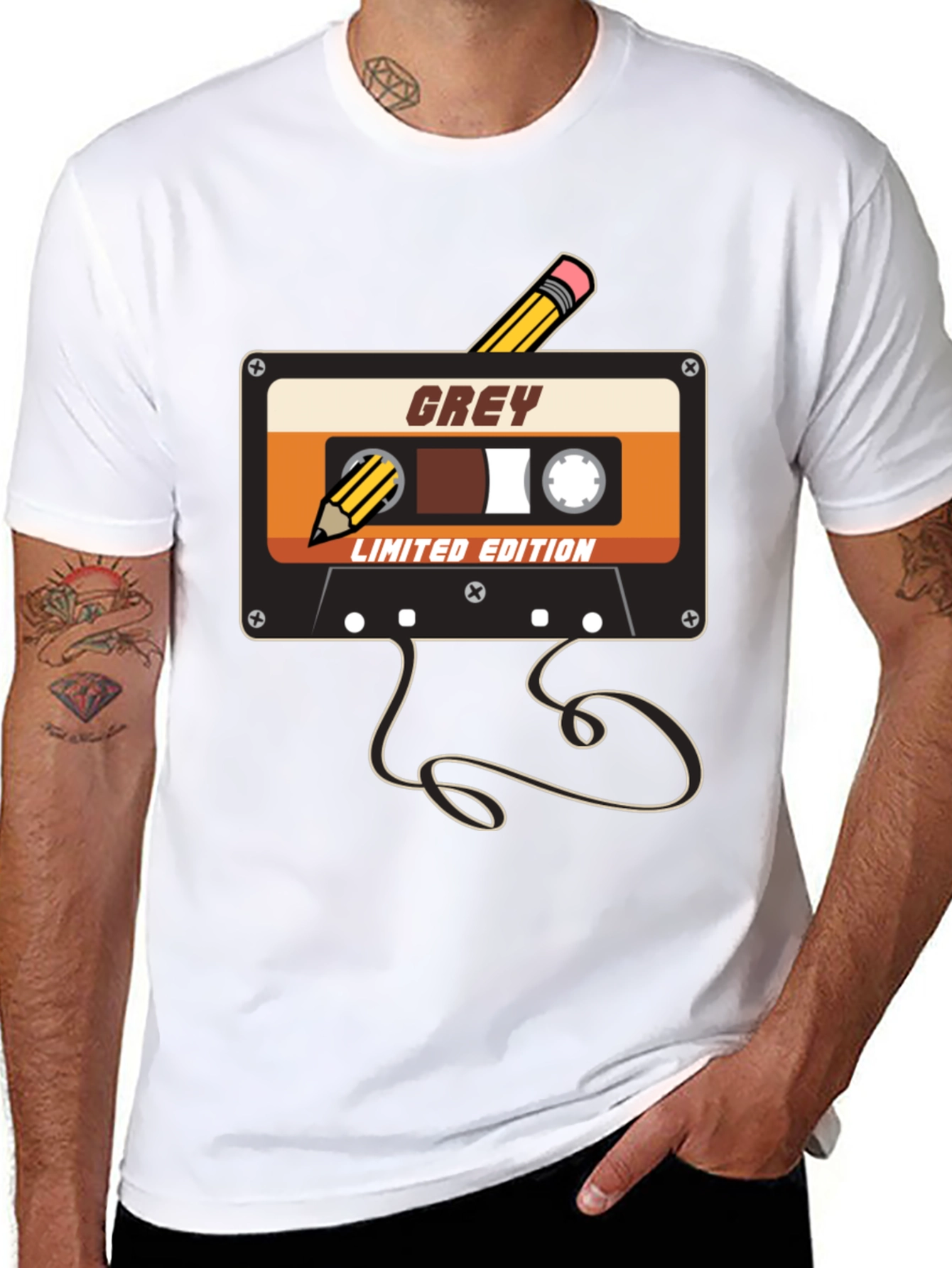 Retro Grey Cassette Tape T-Shirt - Limited Edition