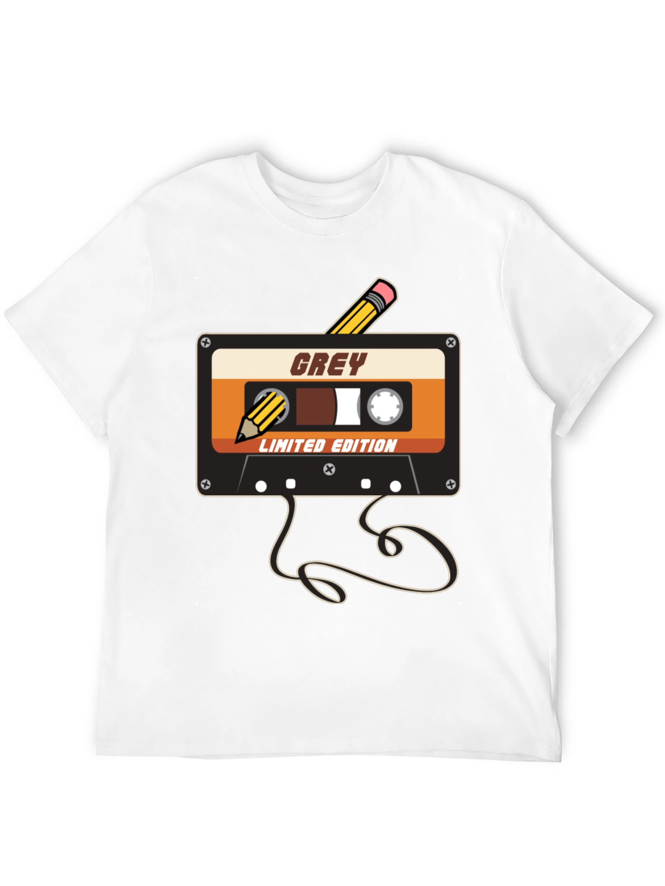 Retro Grey Cassette Tape T-Shirt - Limited Edition
