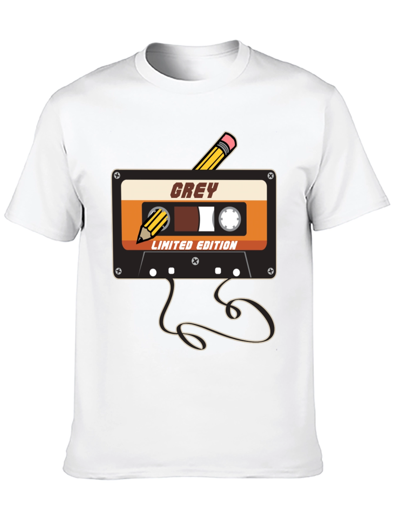 Retro Grey Cassette Tape T-Shirt - Limited Edition