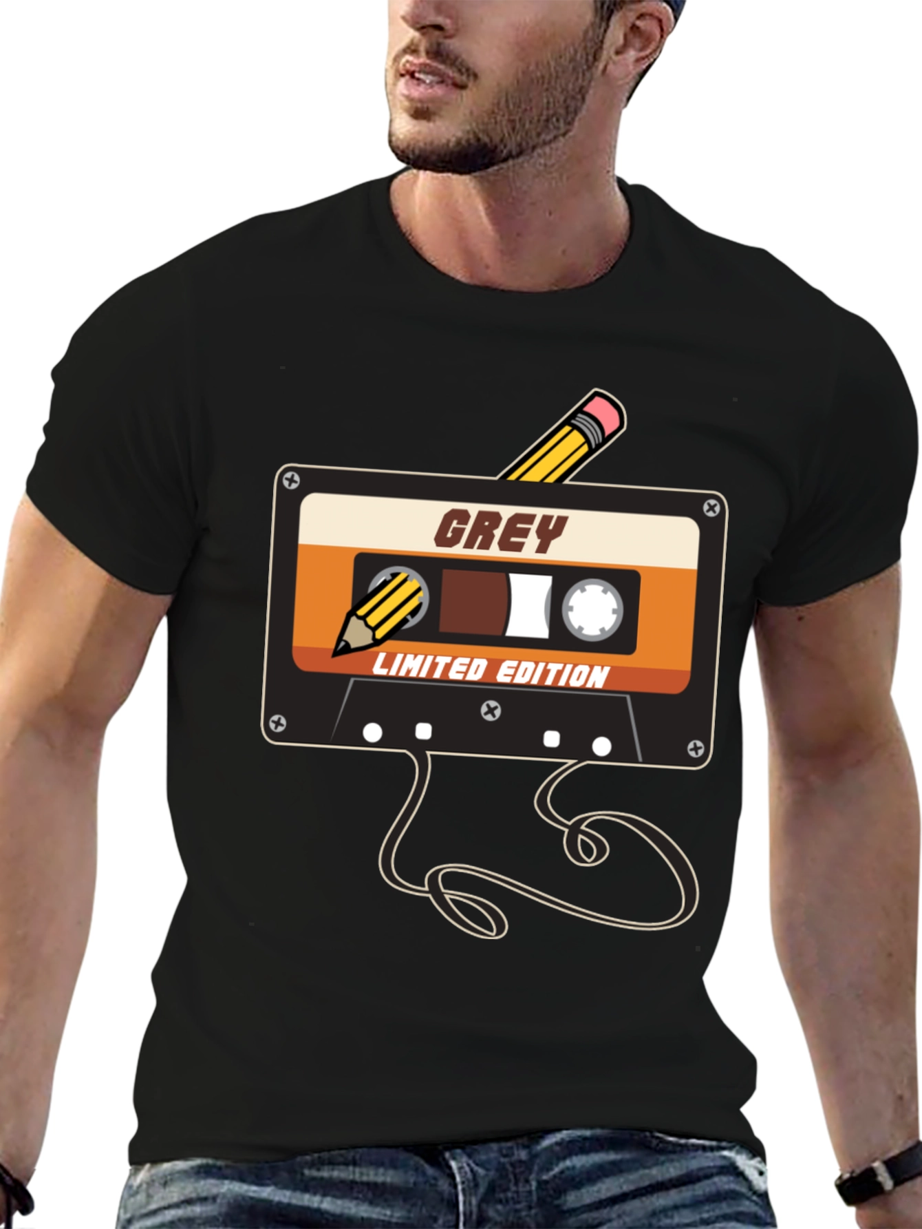 Retro Grey Cassette Tape T-Shirt - Limited Edition
