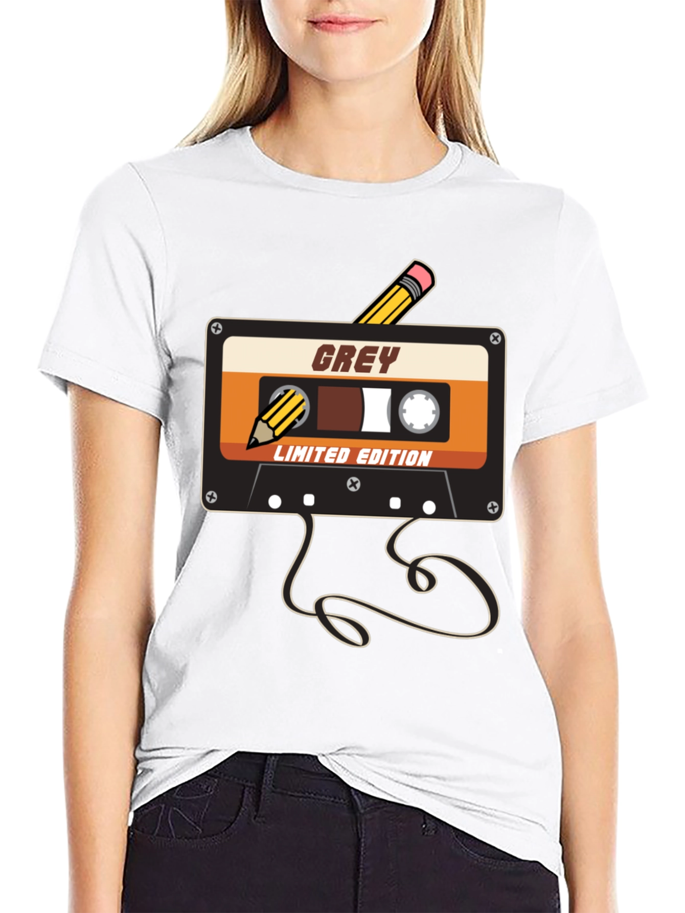 Retro Grey Cassette Tape T-Shirt - Limited Edition