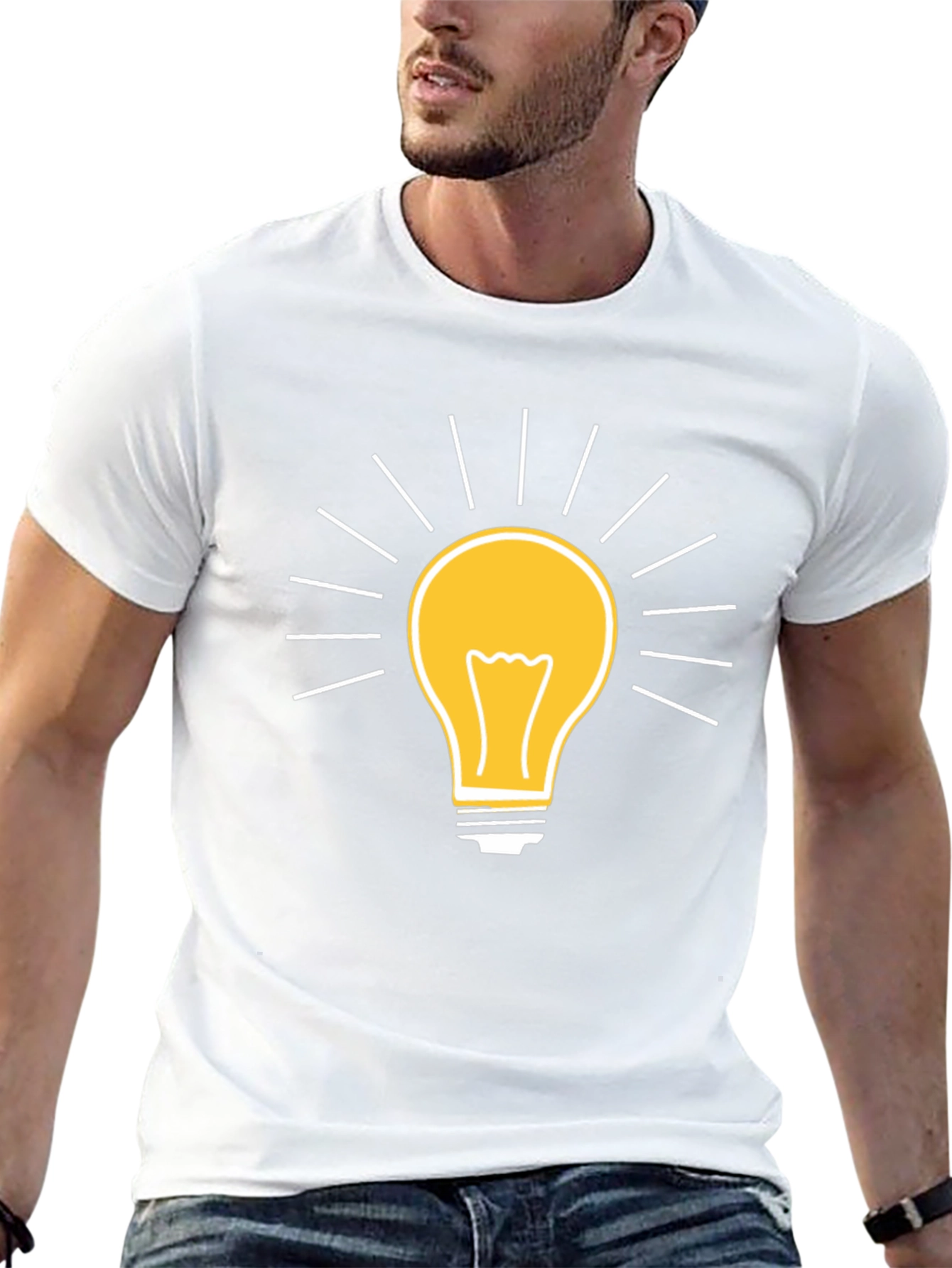 Creative Idea Light Bulb Graphic T-Shirt