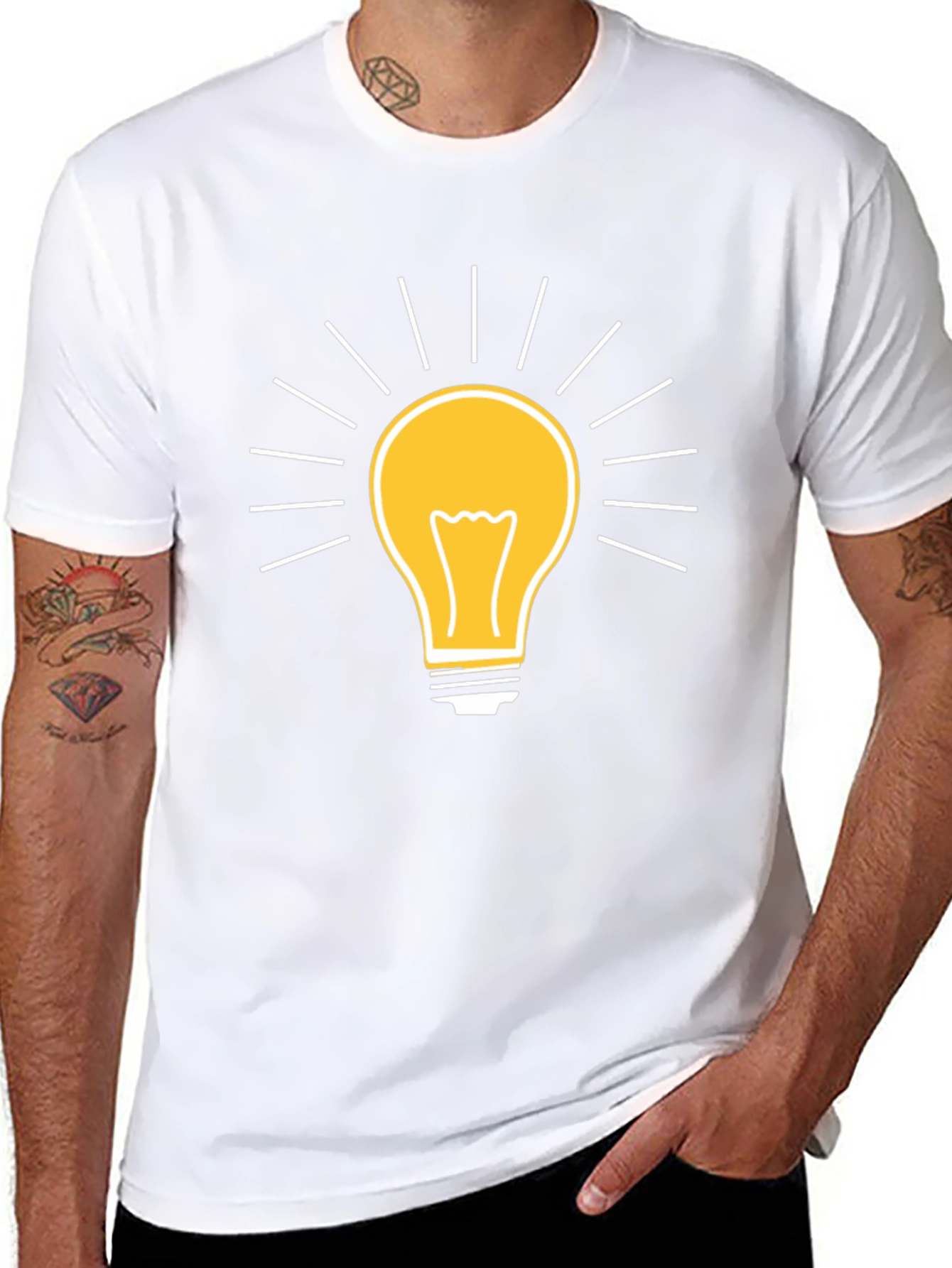 Creative Idea Light Bulb Graphic T-Shirt